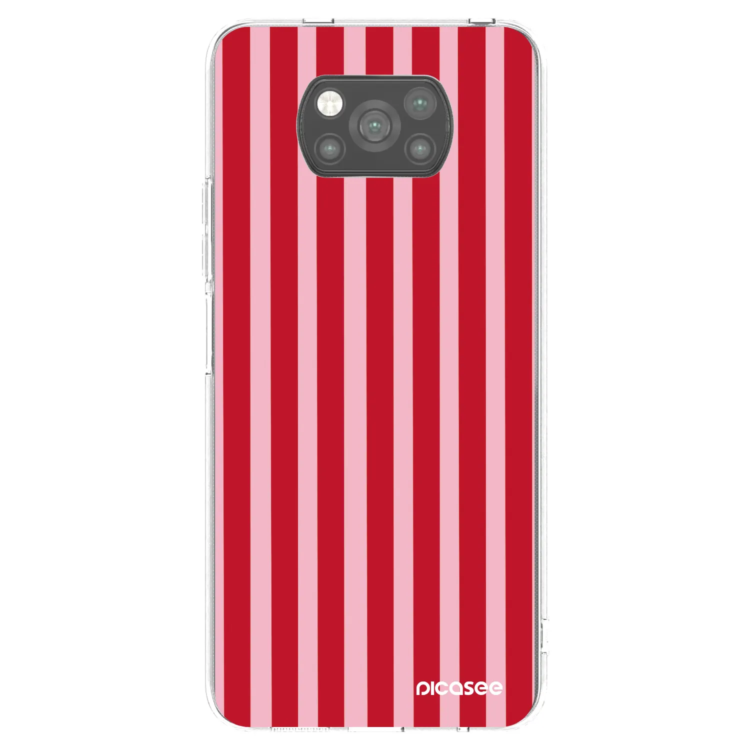 Picasee crna silikonska maskica za Xiaomi Poco X3 - Lines red