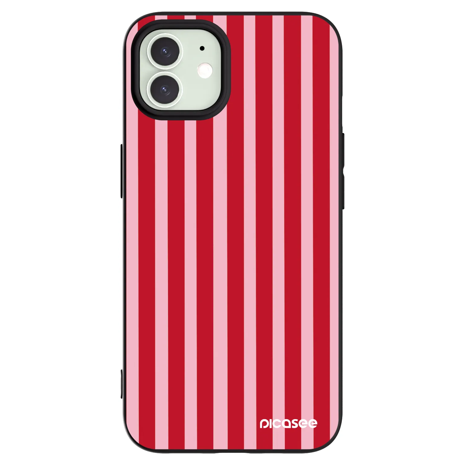 Picasee crna silikonska maskica za Apple iPhone 12 Pro - Lines red