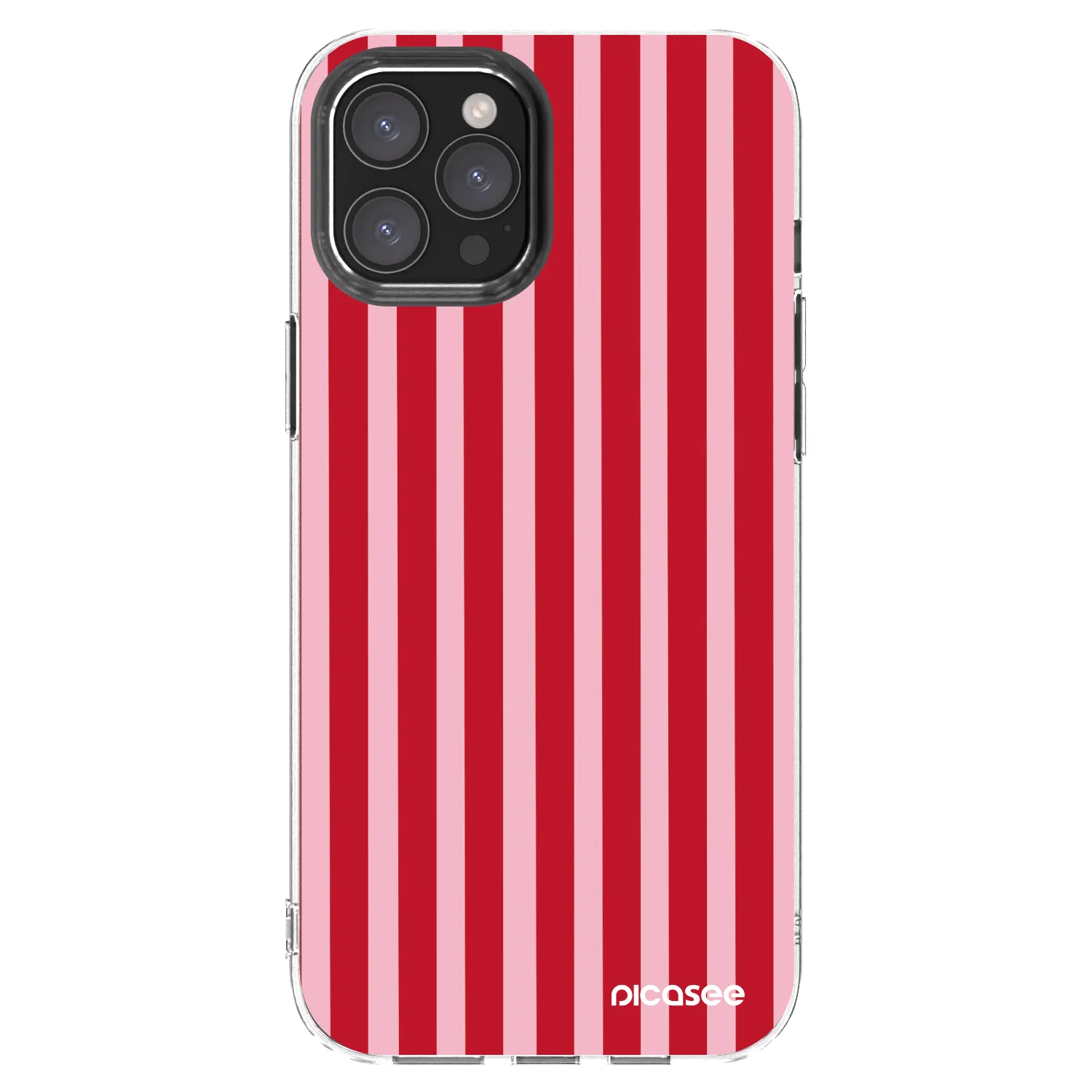 Picasee silikonska prozirna maskica za Apple iPhone 12 Pro Max - Lines red