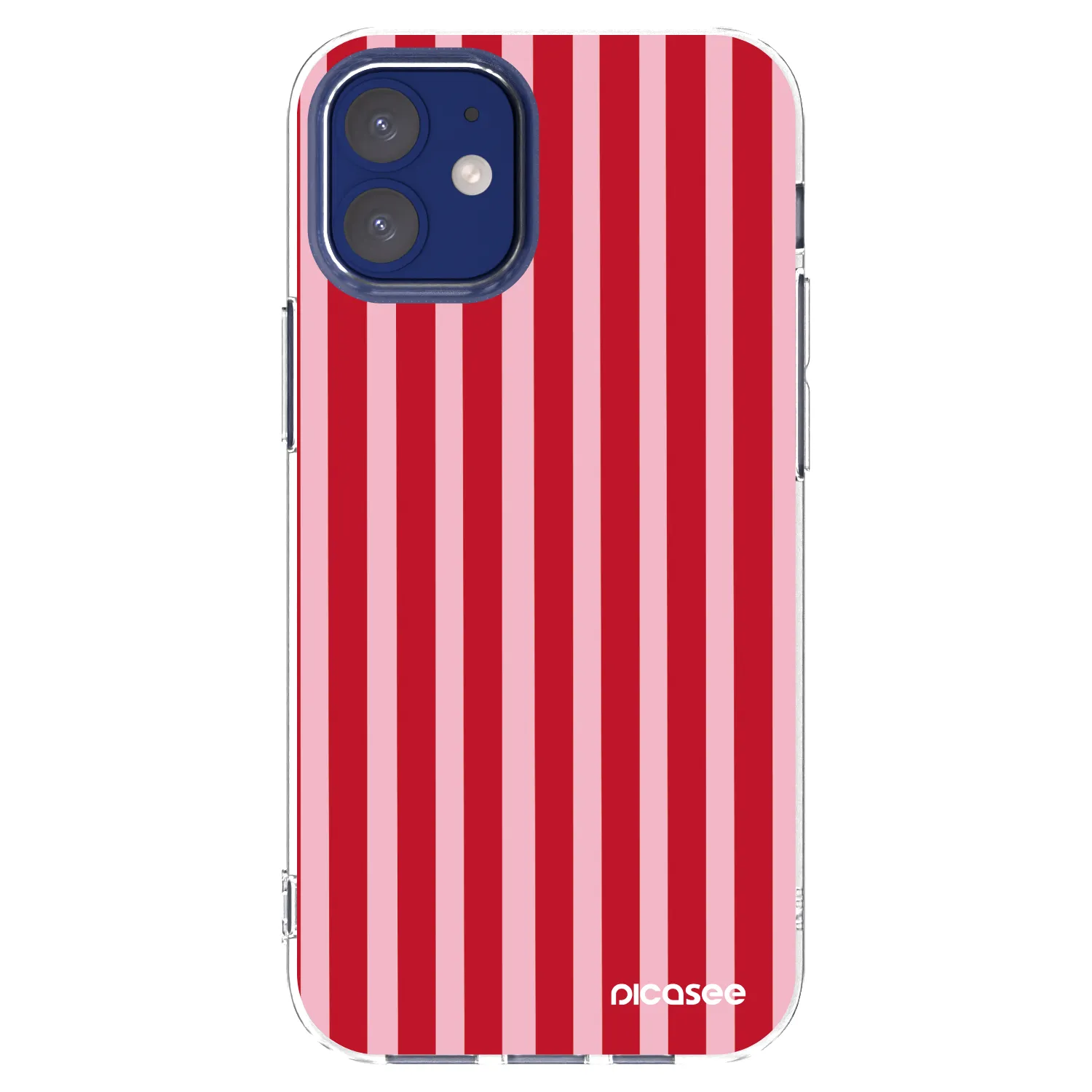 Picasee silikonska prozirna maskica za Apple iPhone 12 mini - Lines red