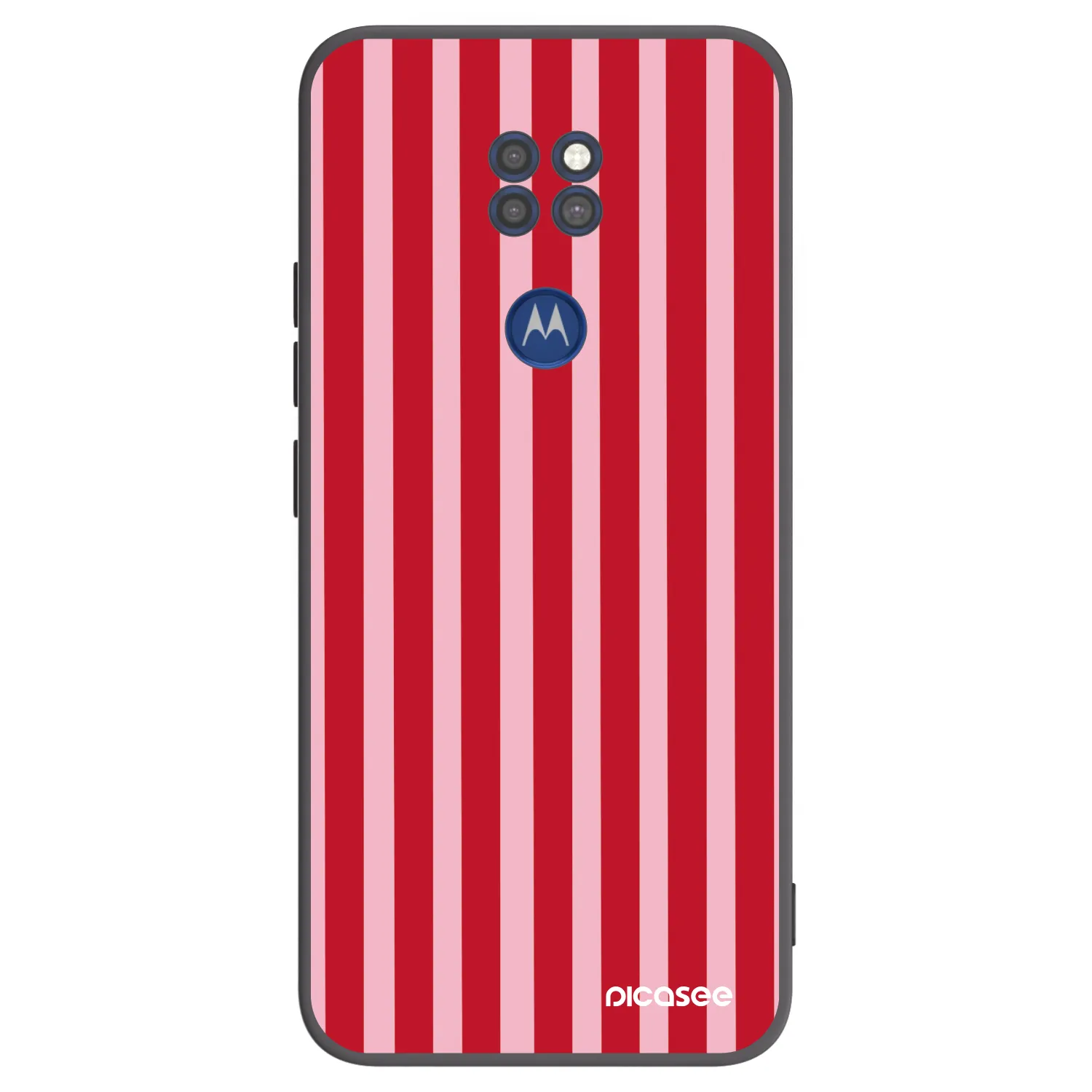 Picasee crna silikonska maskica za Motorola Moto G9 Play - Lines red