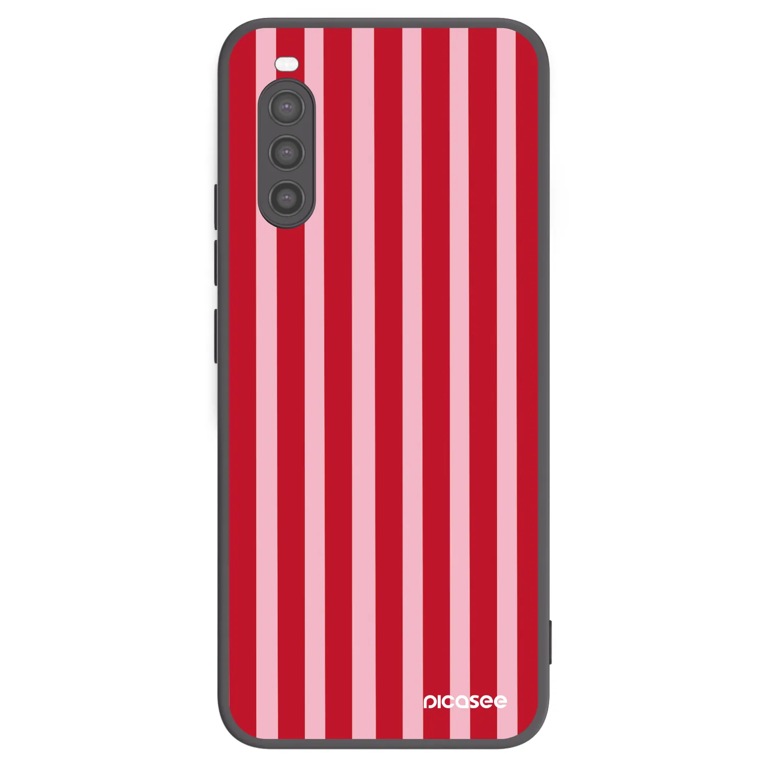 Picasee crna silikonska maskica za Sony Xperia 10 II - Lines red