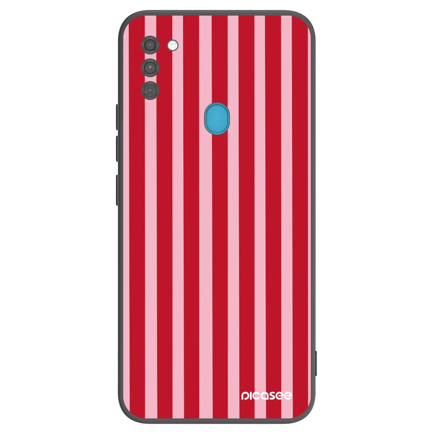 Picasee crna silikonska maskica za Samsung Galaxy M11 - Lines red