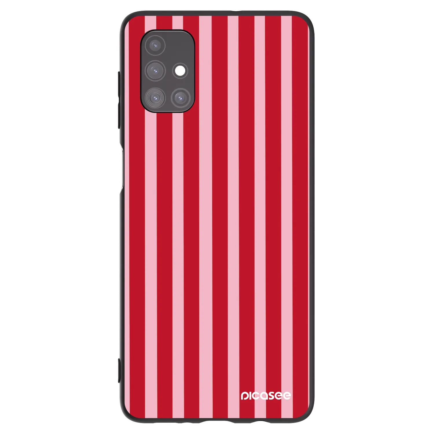 Picasee crna silikonska maskica za Samsung Galaxy M51 M515F - Lines red
