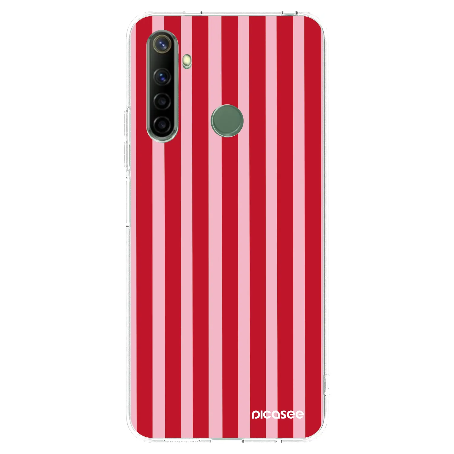 Picasee silikonska prozirna maskica za Realme 6i - Lines red