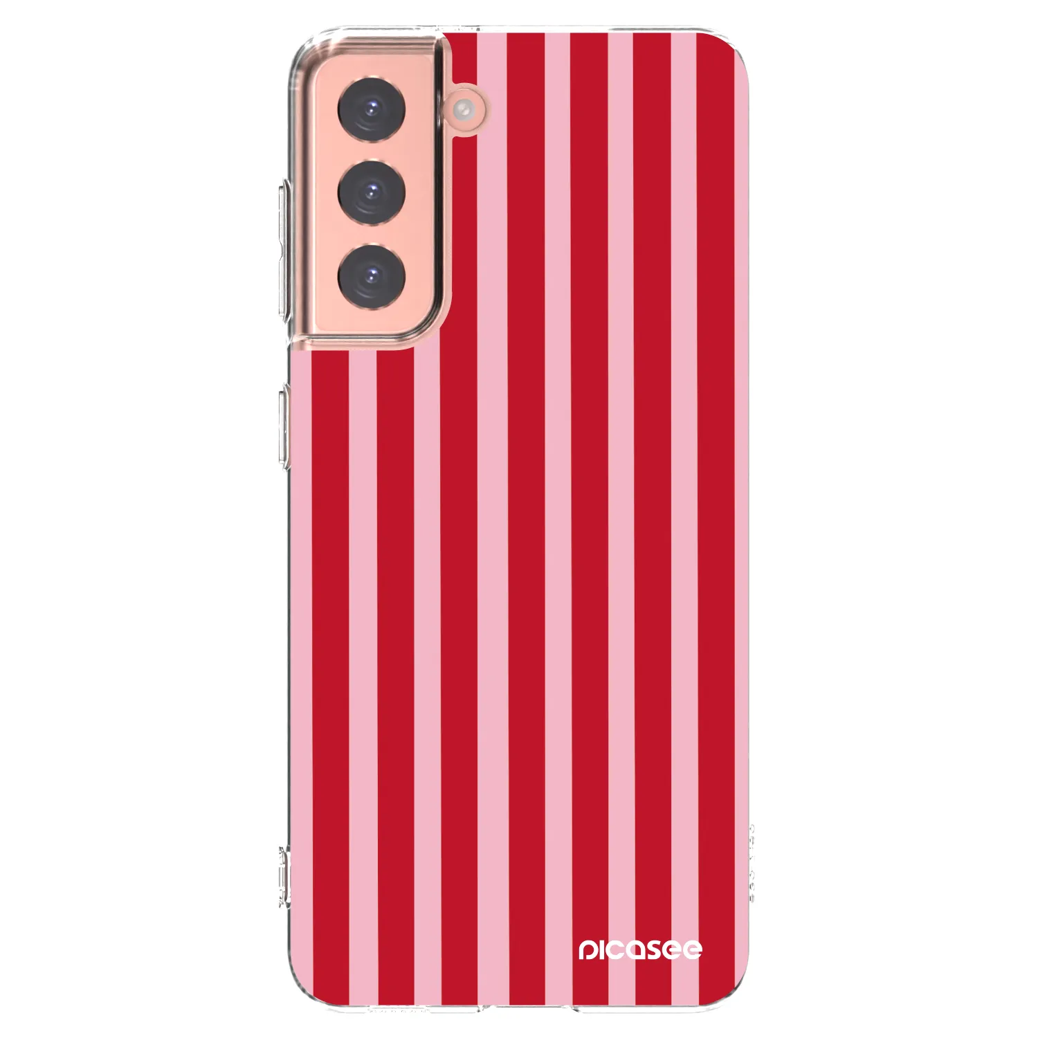 Picasee silikonska prozirna maskica za Samsung Galaxy S21 5G G991B - Lines red