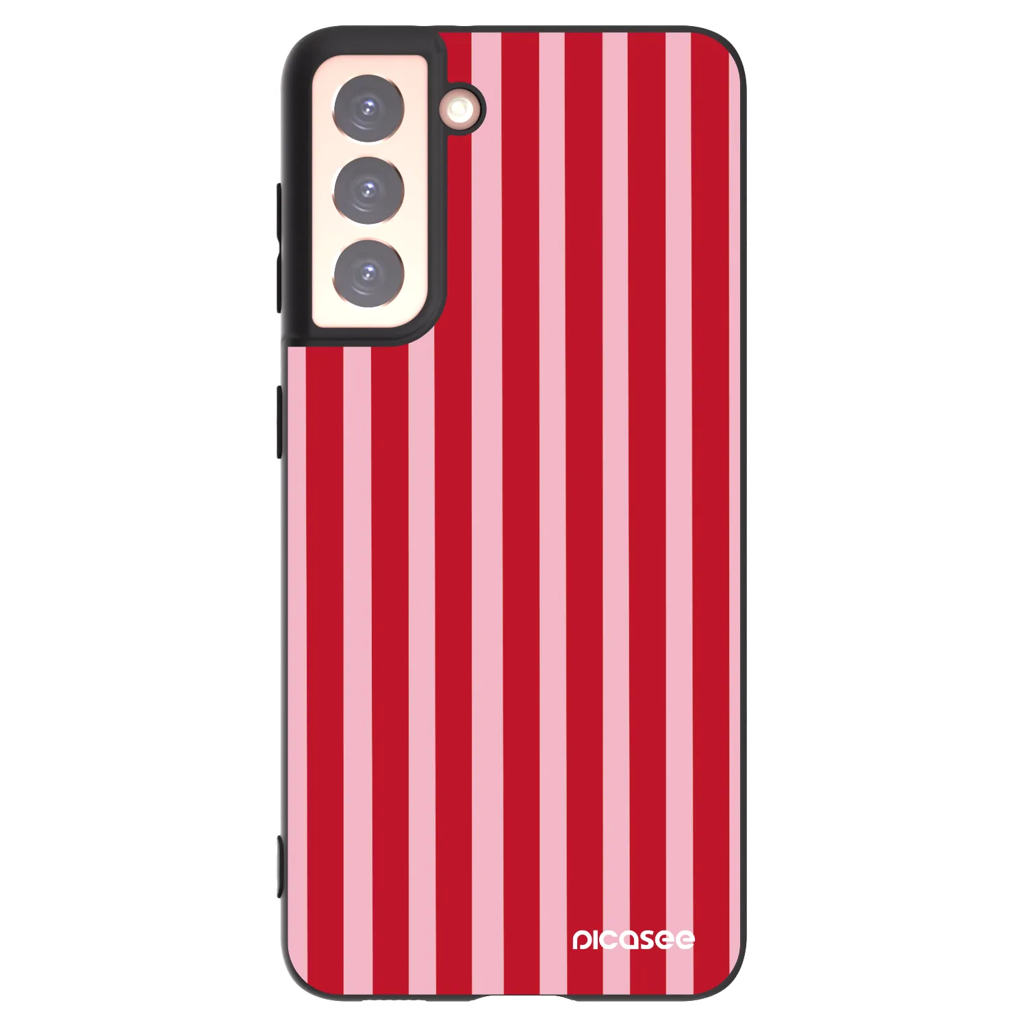Picasee crna silikonska maskica za Samsung Galaxy S21 5G G991B - Lines red