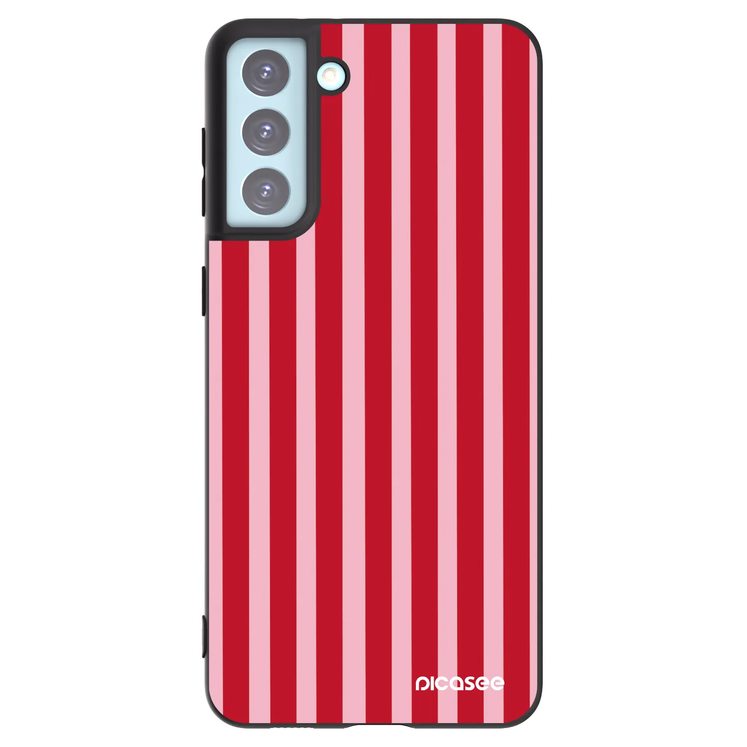 Picasee crna silikonska maskica za Samsung Galaxy S21+ 5G G996F - Lines red