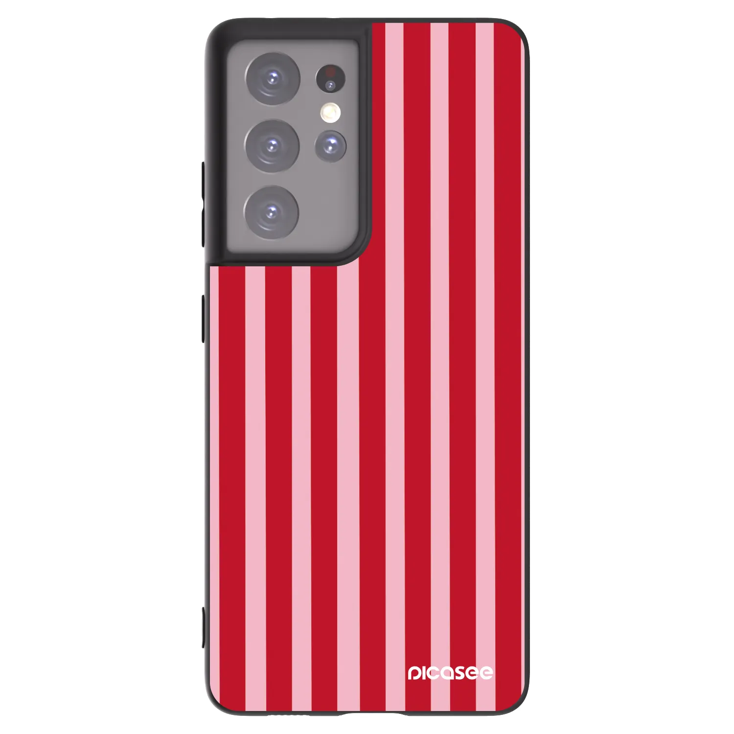 Picasee crna silikonska maskica za Samsung Galaxy S21 Ultra 5G G998B - Lines red
