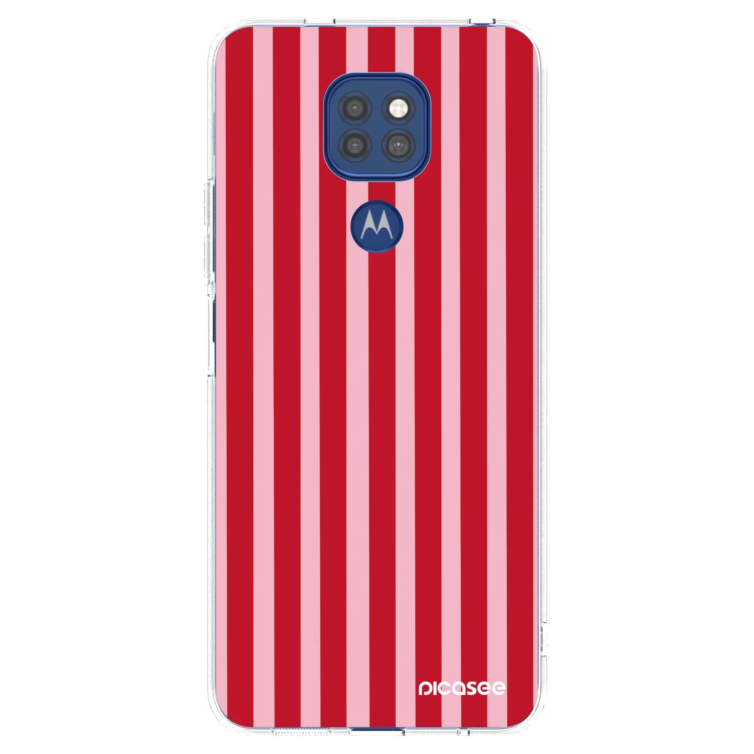 Picasee silikonska prozirna maskica za Motorola Moto G9 Play - Lines red