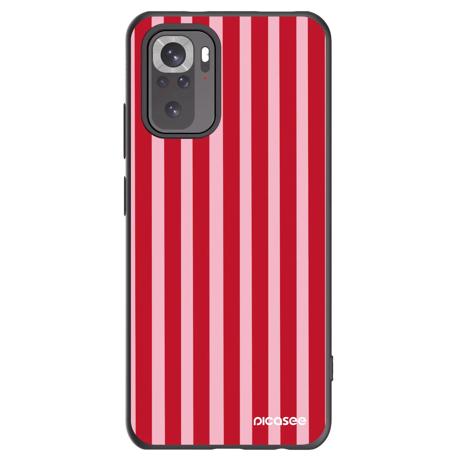 Picasee crna silikonska maskica za Xiaomi Redmi Note 10 - Lines red