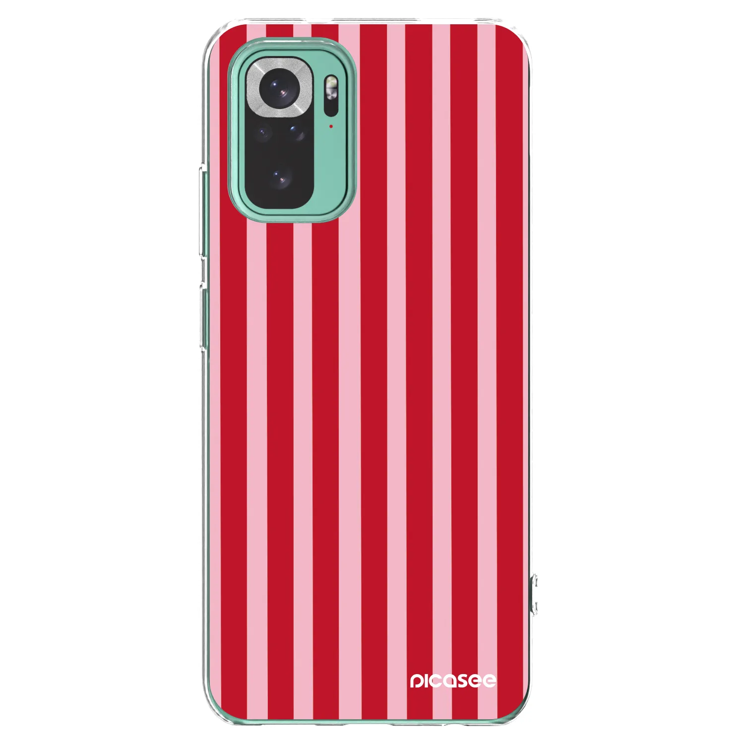 Picasee silikonska prozirna maskica za Xiaomi Redmi Note 10 Pro - Lines red