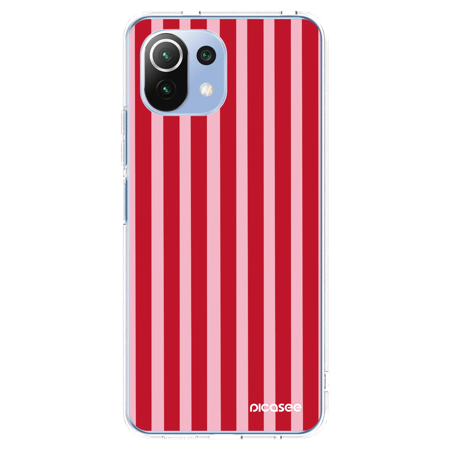 Picasee silikonska prozirna maskica za Xiaomi Mi 11 Lite - Lines red