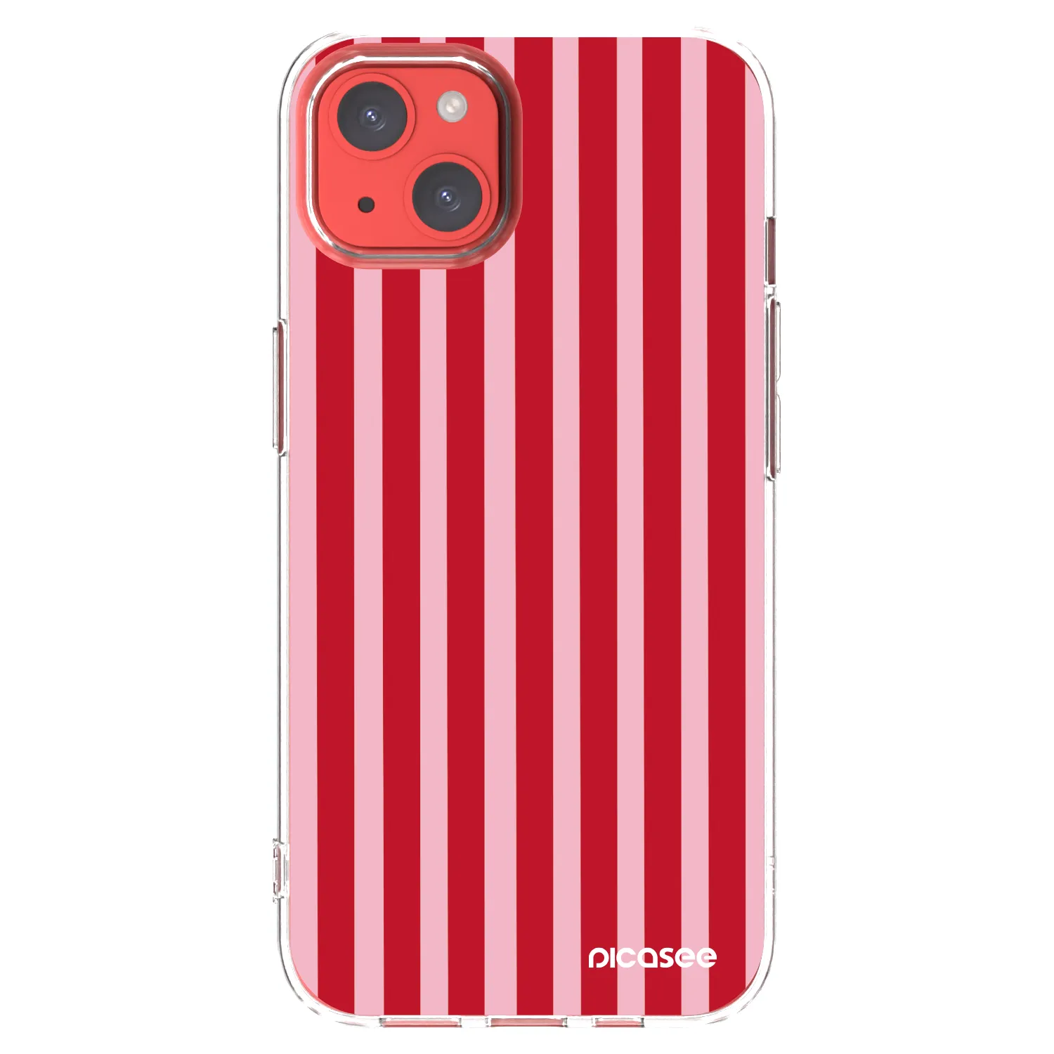 Picasee silikonska prozirna maskica za Apple iPhone 13 - Lines red