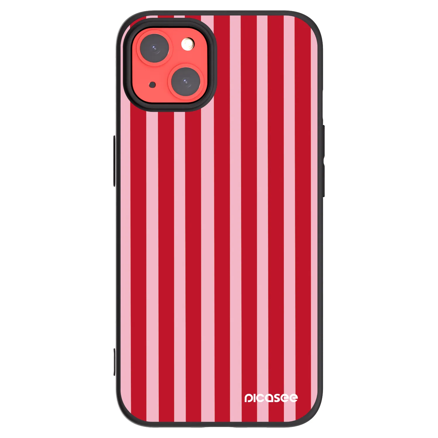Picasee crna silikonska maskica za Apple iPhone 13 - Lines red