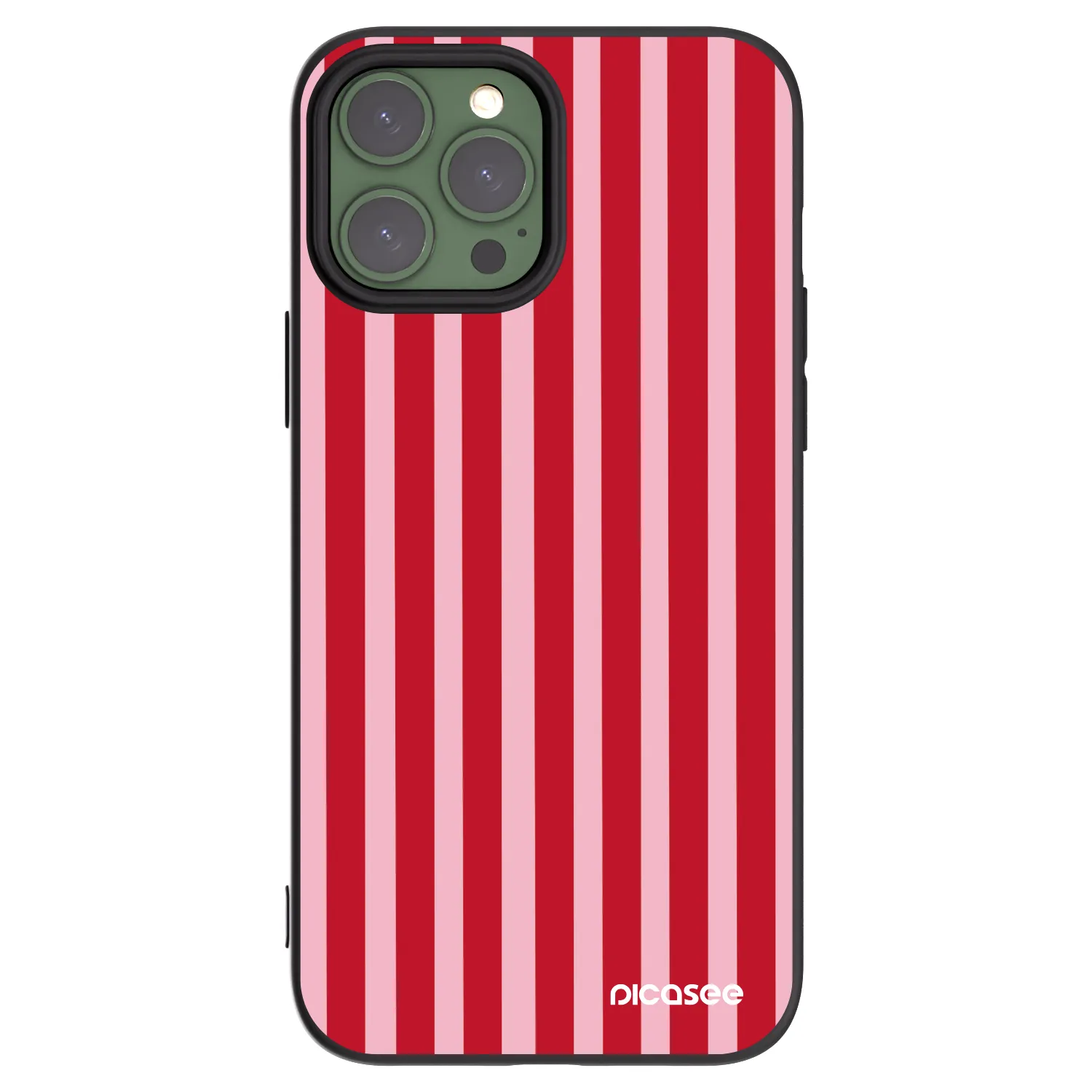 Picasee crna silikonska maskica za Apple iPhone 13 Pro Max - Lines red