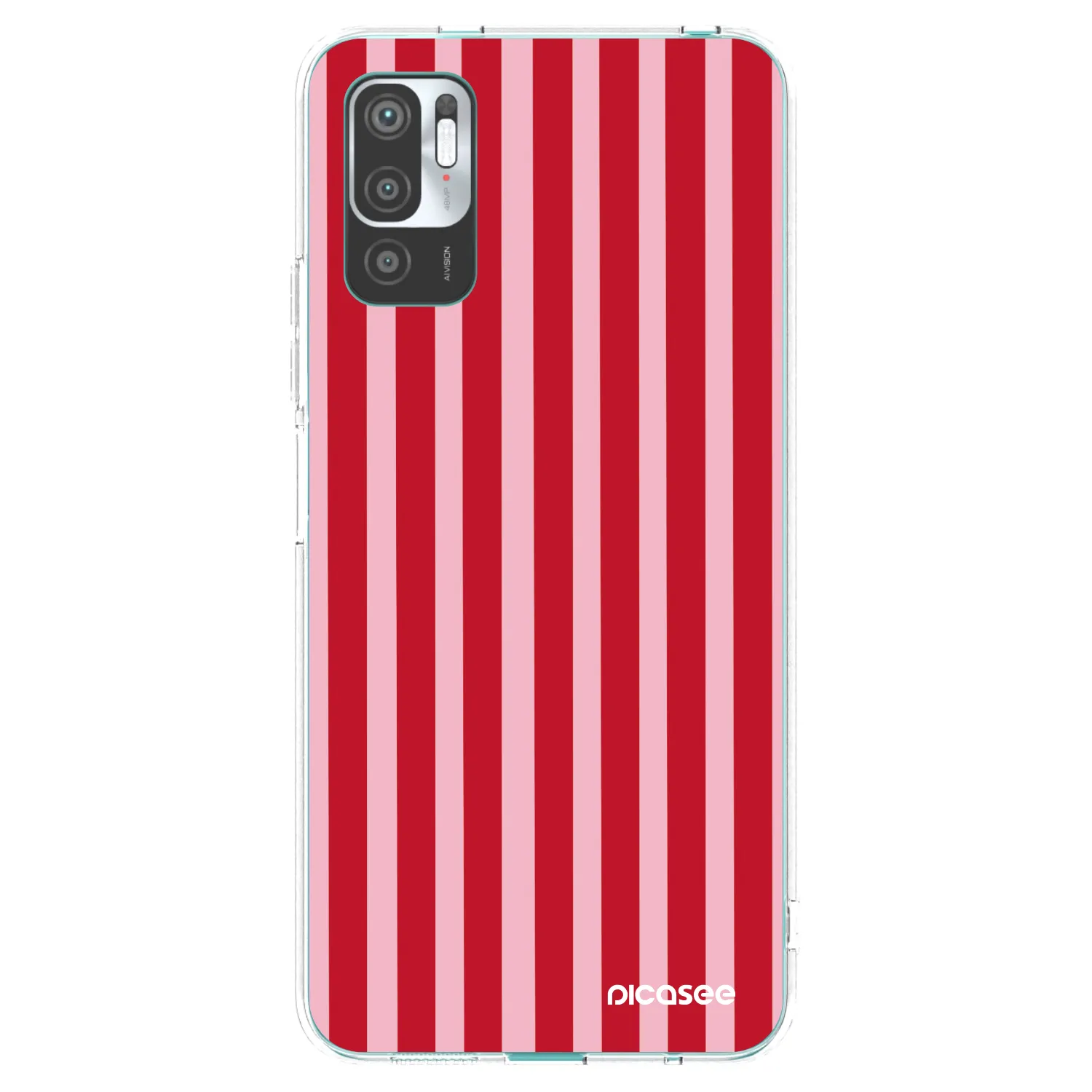 Picasee silikonska prozirna maskica za Xiaomi Redmi Note 10 5G - Lines red