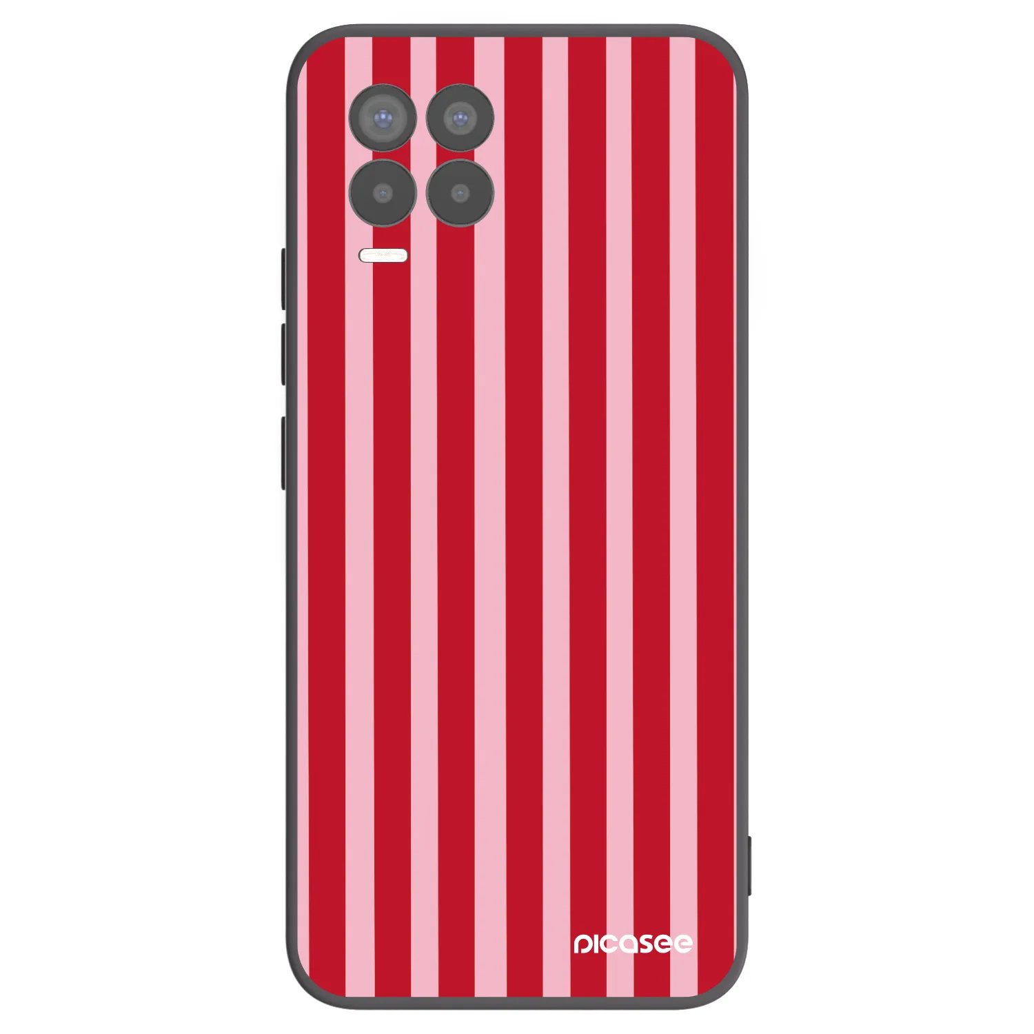 Picasee crna silikonska maskica za Realme 8 Pro - Lines red