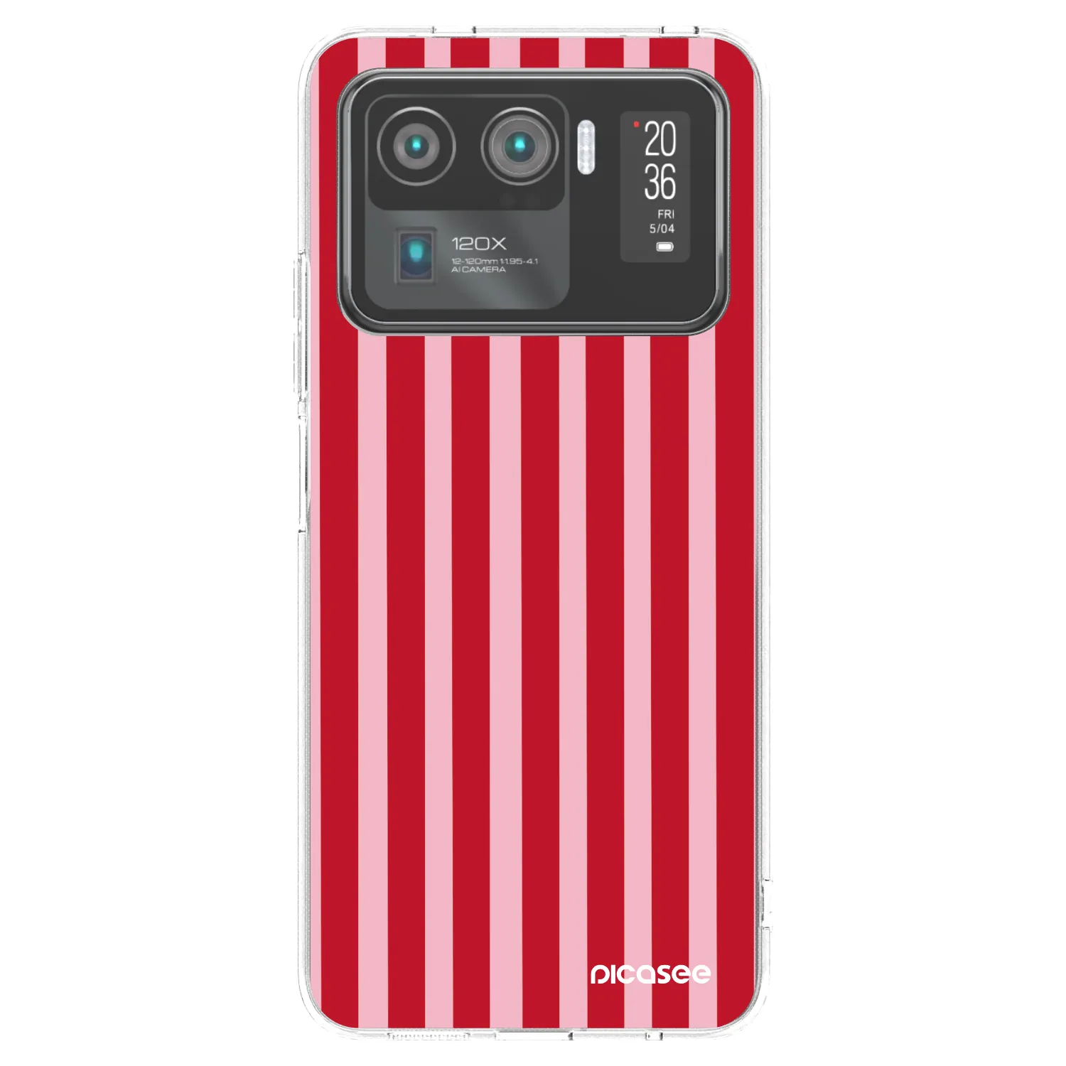 Picasee silikonska prozirna maskica za Xiaomi Mi 11 Ultra - Lines red