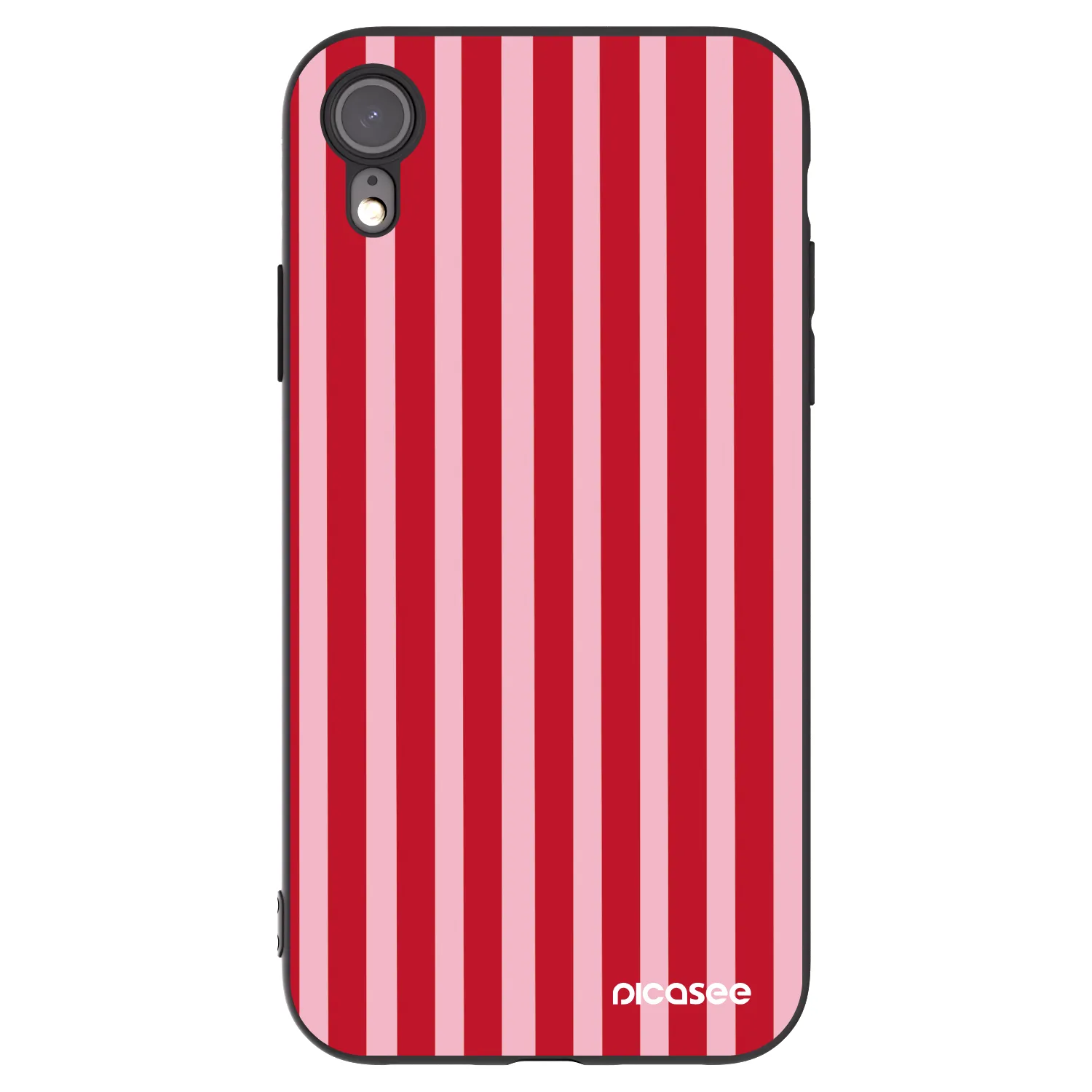 Picasee crna silikonska maskica za Apple iPhone XR - Lines red