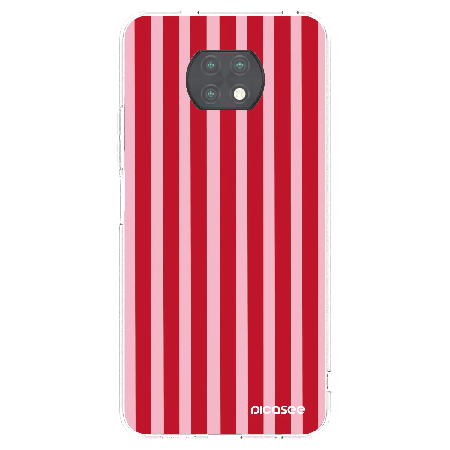 Picasee silikonska prozirna maskica za Xiaomi Redmi Note 9T - Lines red