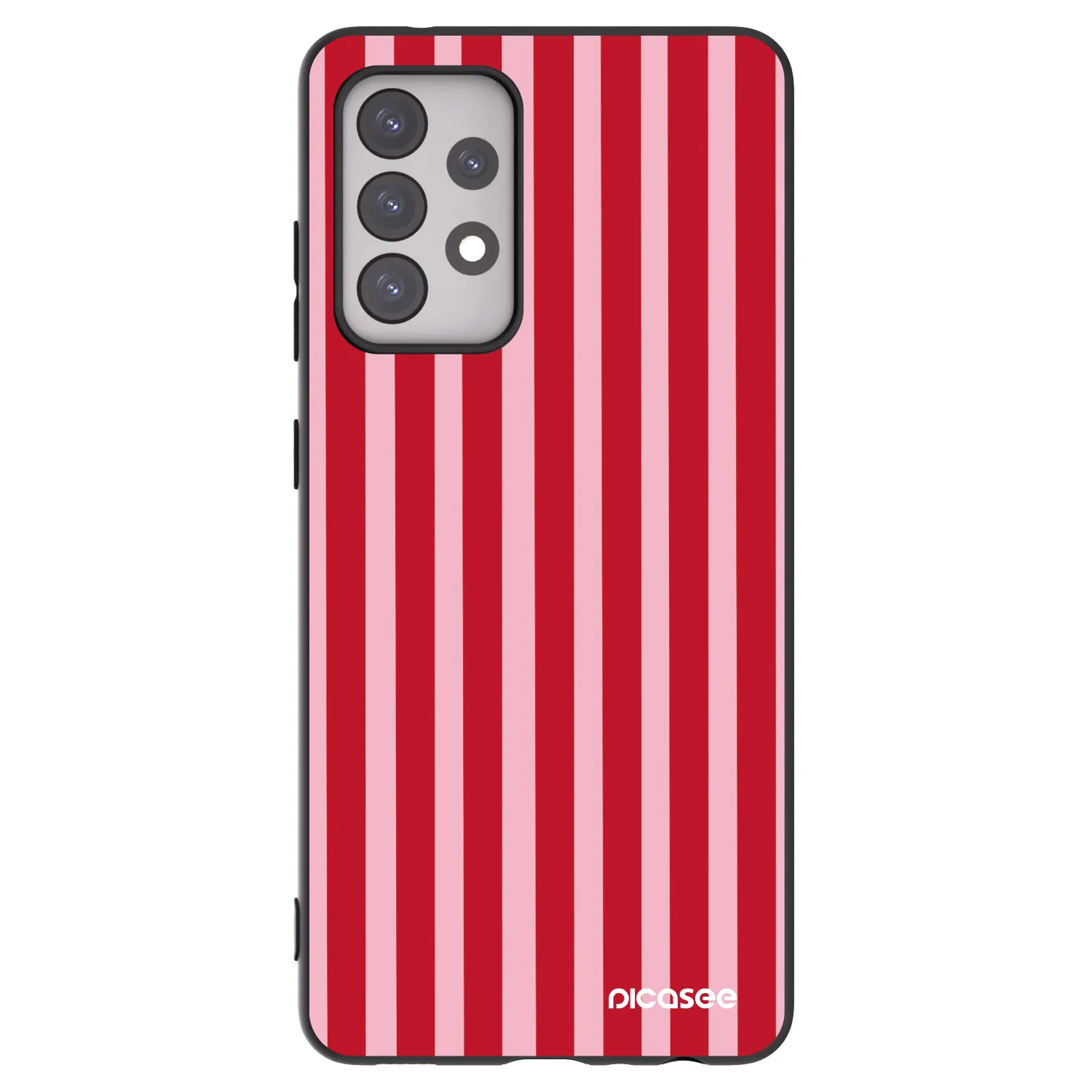 Picasee crna silikonska maskica za Samsung Galaxy A52s 5G A528B - Lines red