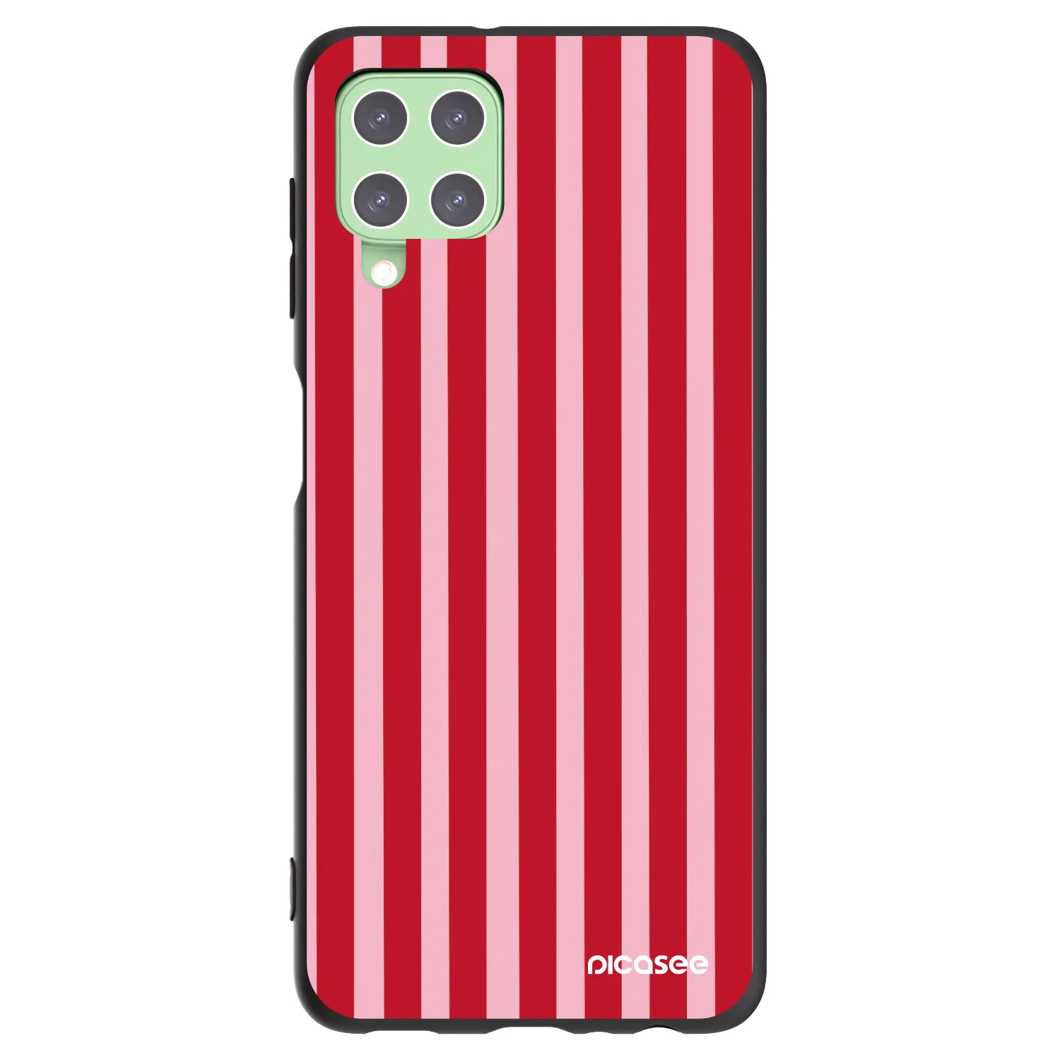 Picasee crna silikonska maskica za Samsung Galaxy A22 A225F 4G - Lines red