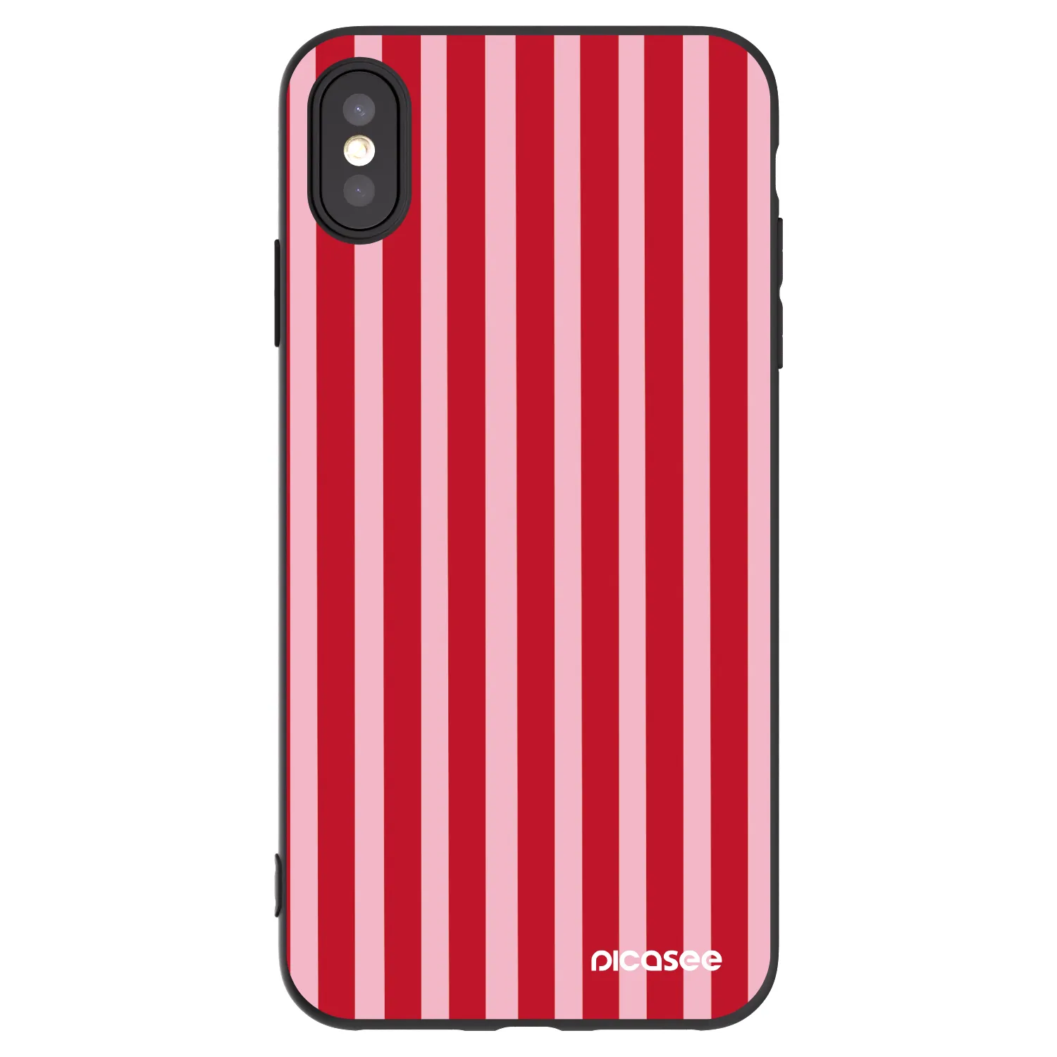 Picasee crna silikonska maskica za Apple iPhone XS Max - Lines red
