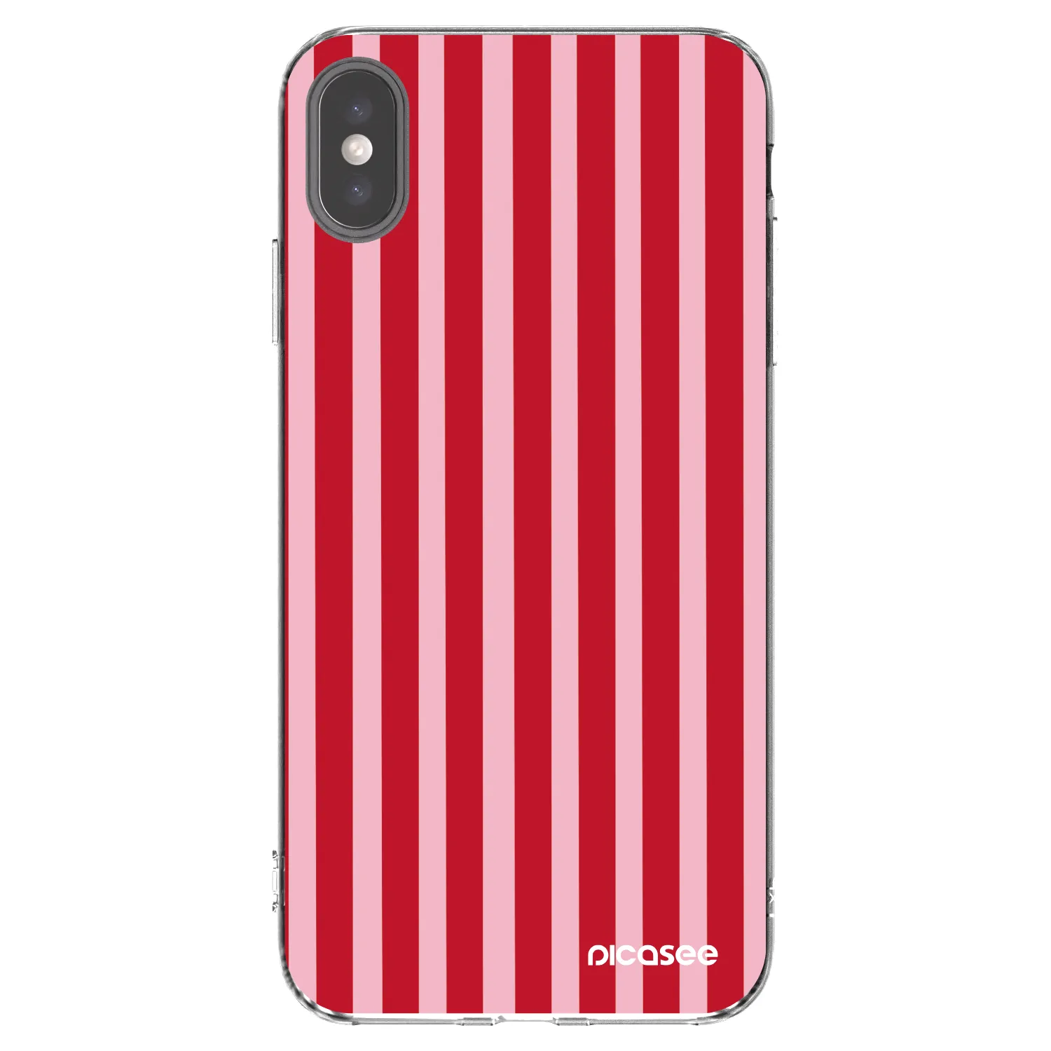 Picasee silikonska prozirna maskica za Apple iPhone XS Max - Lines red
