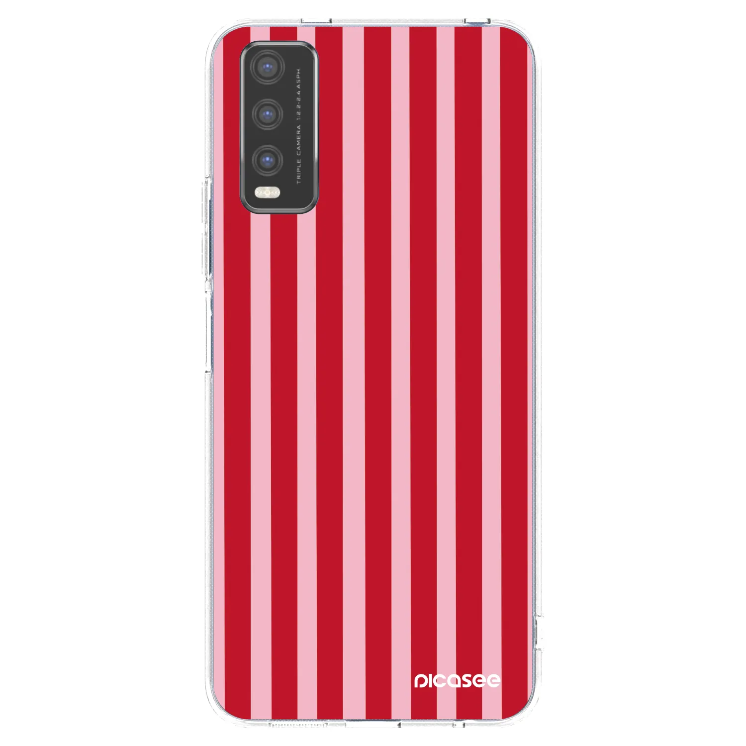 Picasee silikonska prozirna maskica za Vivo Y20s - Lines red