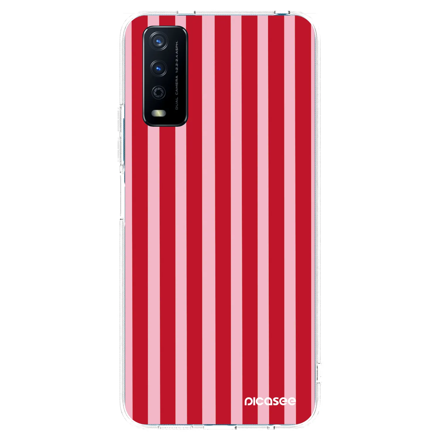 Picasee silikonska prozirna maskica za Vivo Y11s - Lines red