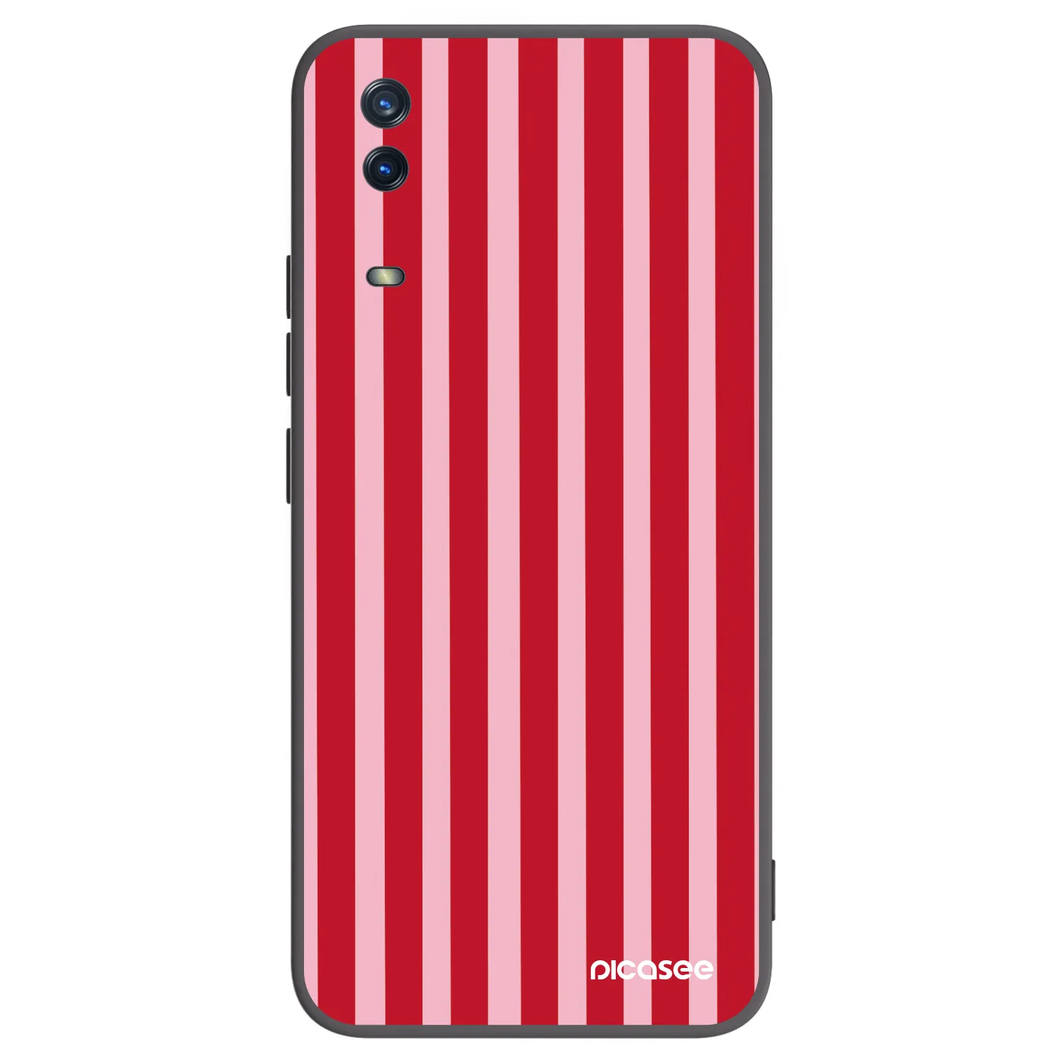 Picasee crna silikonska maskica za Vivo Y11s - Lines red