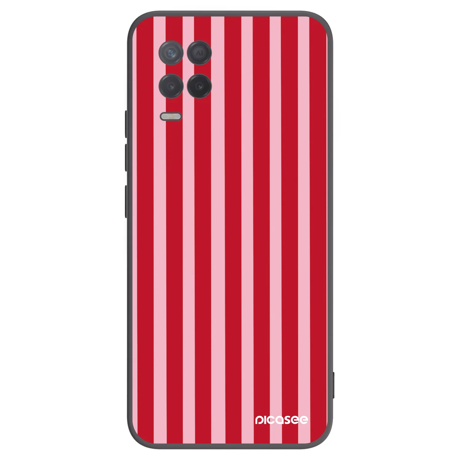 Picasee crna silikonska maskica za Realme 8 5G - Lines red