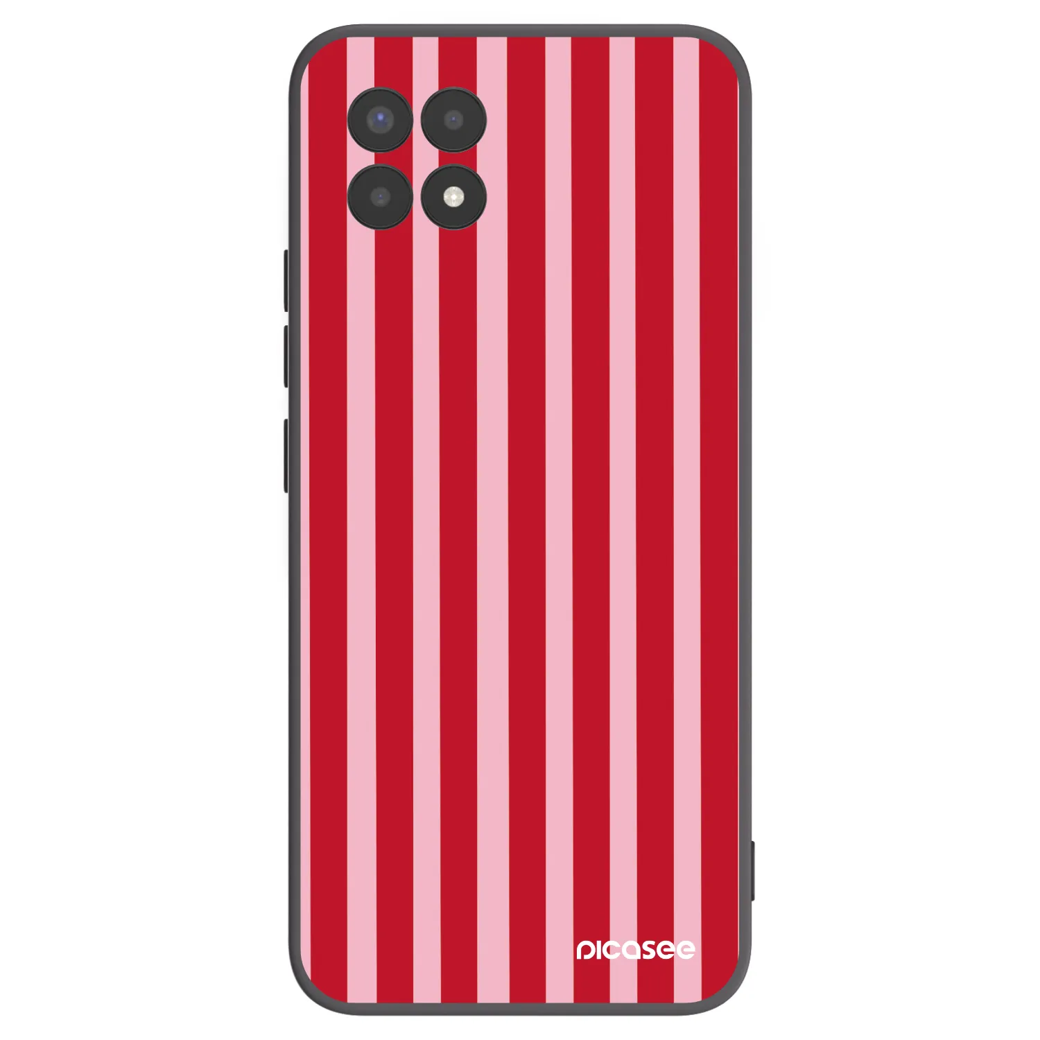 Picasee crna silikonska maskica za Realme 8i - Lines red