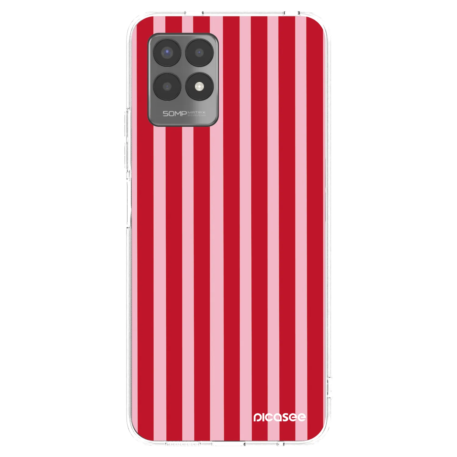 Picasee silikonska prozirna maskica za Realme 8i - Lines red