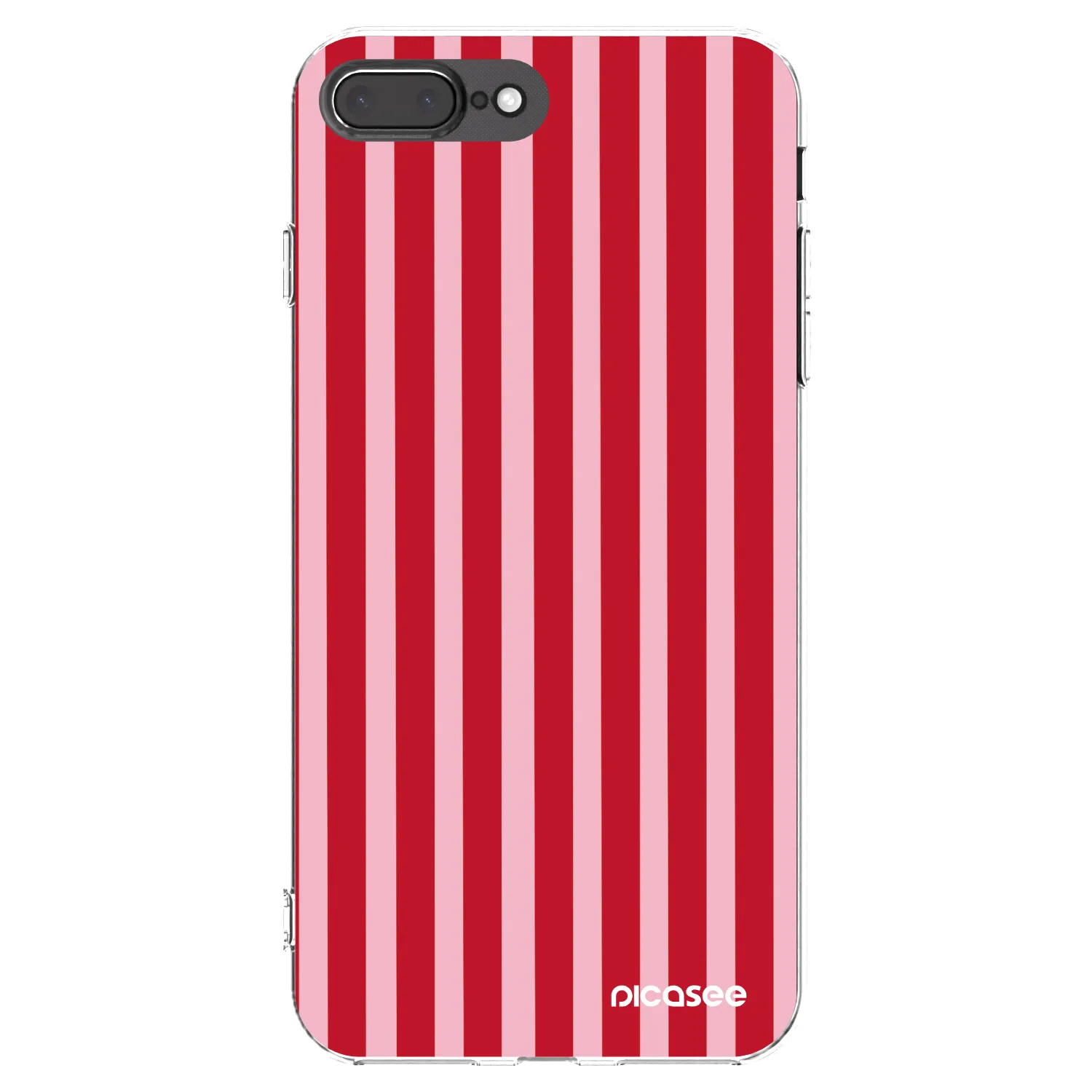 Picasee silikonska prozirna maskica za Apple iPhone 7 Plus - Lines red