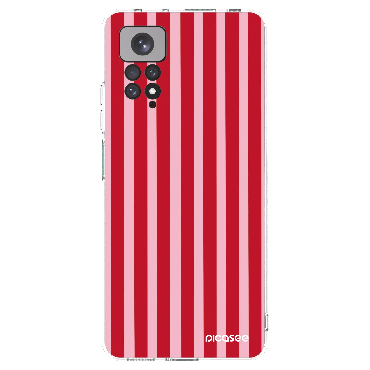 Picasee silikonska prozirna maskica za Xiaomi Redmi Note 11S 4G - Lines red