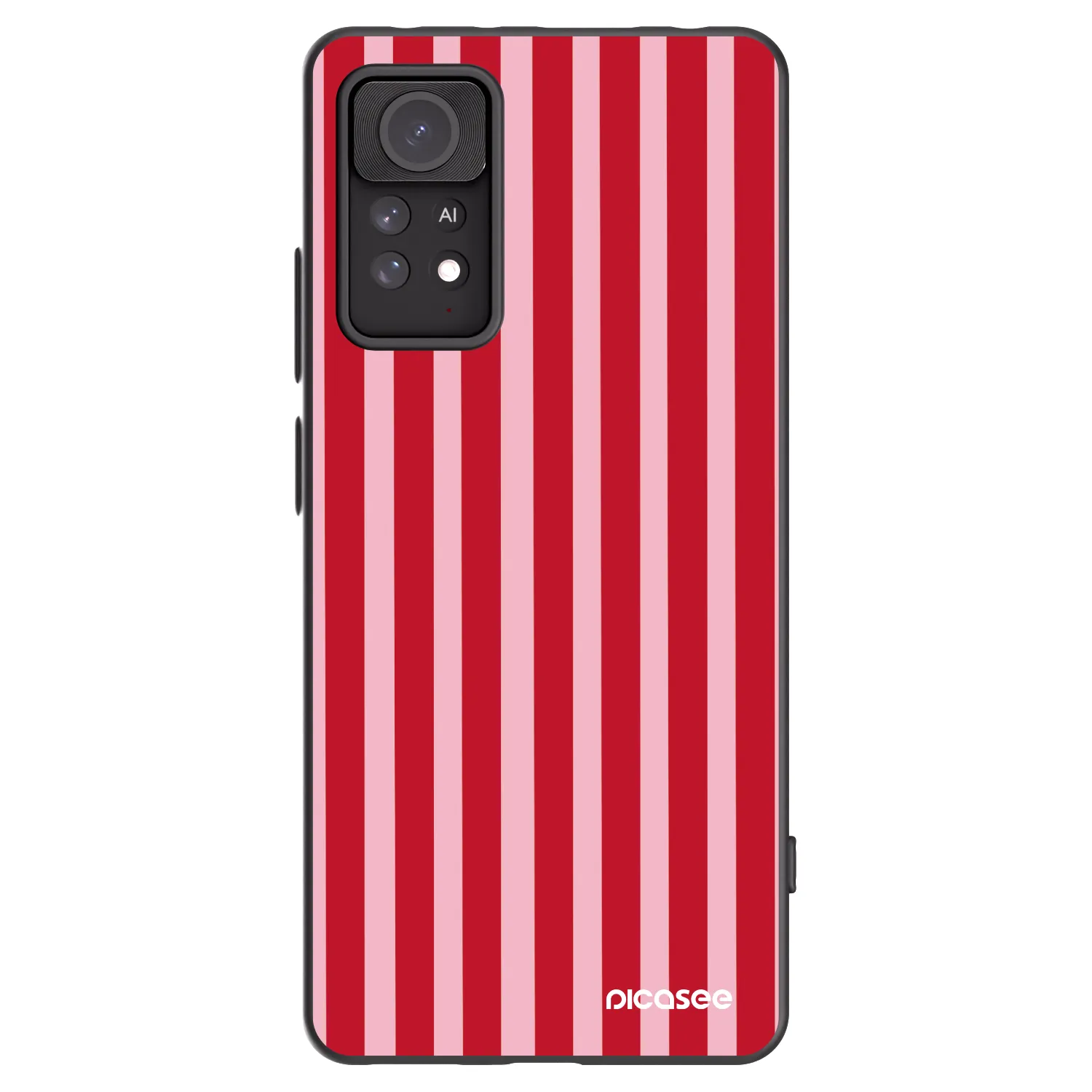 Picasee crna silikonska maskica za Xiaomi Redmi Note 11 Pro - Lines red