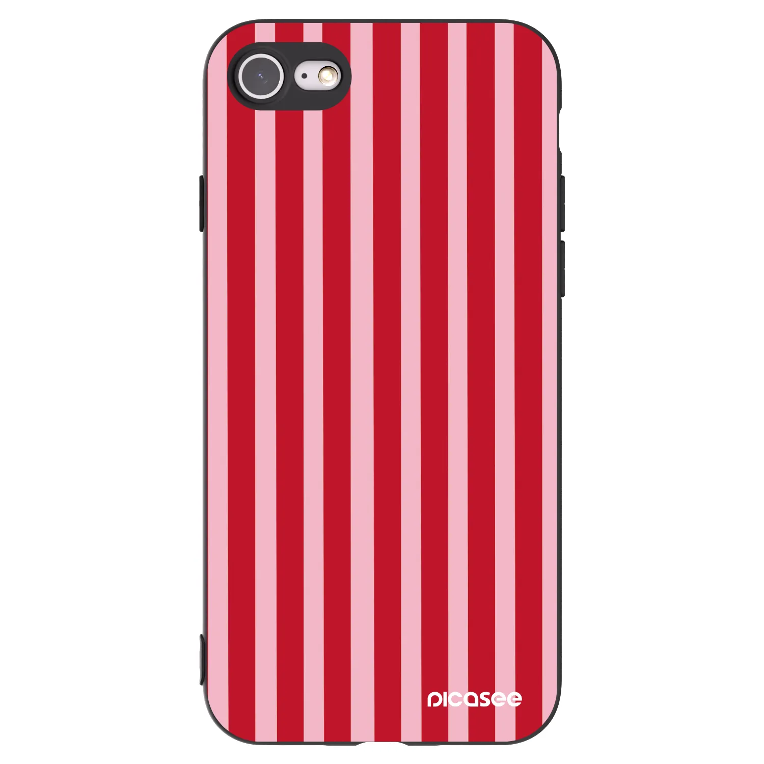 Picasee crna silikonska maskica za Apple iPhone SE 2022 - Lines red