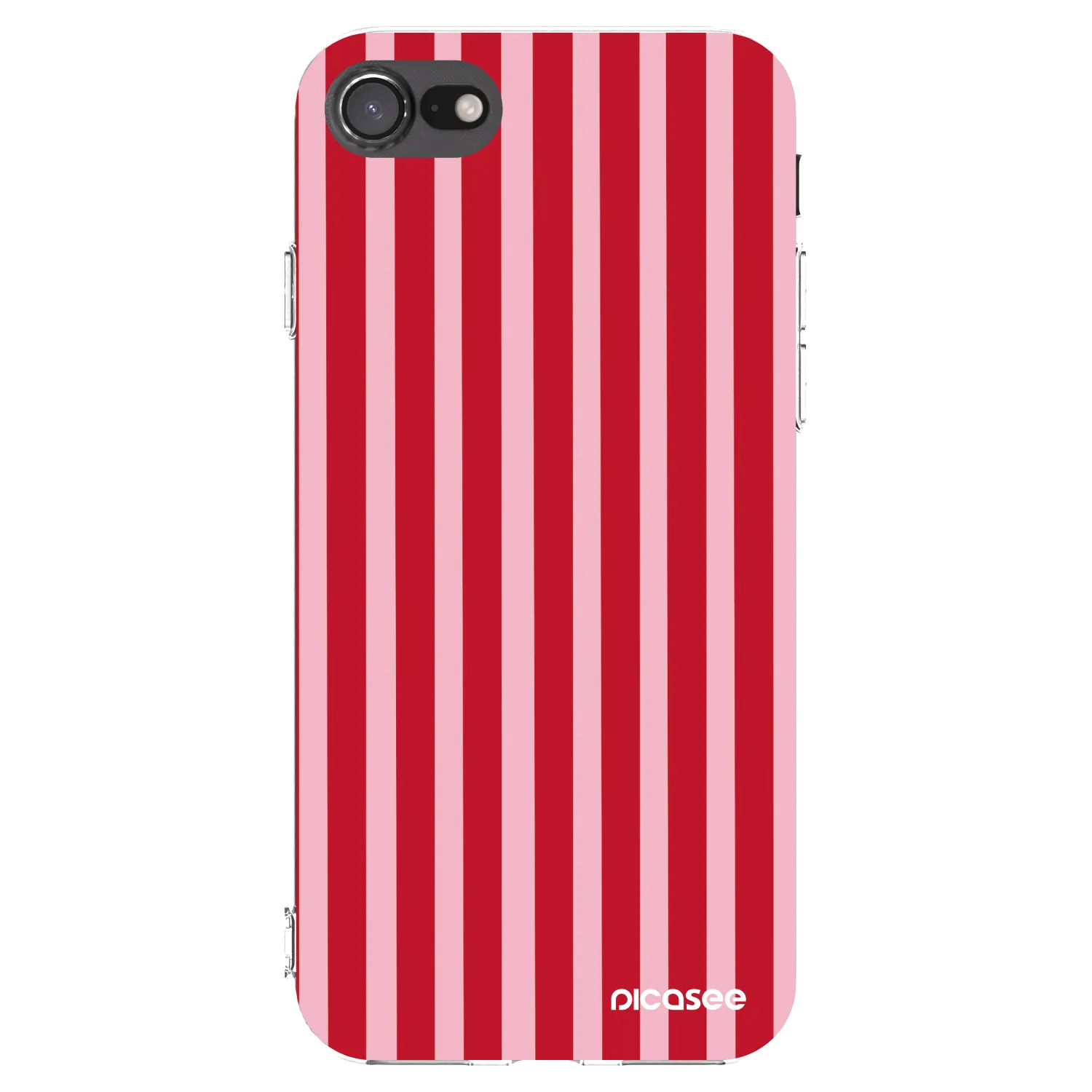 Picasee silikonska prozirna maskica za Apple iPhone SE 2022 - Lines red