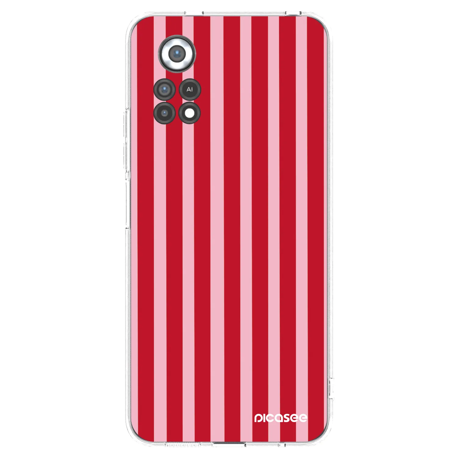 Picasee silikonska prozirna maskica za Xiaomi Poco X4 Pro 5G - Lines red