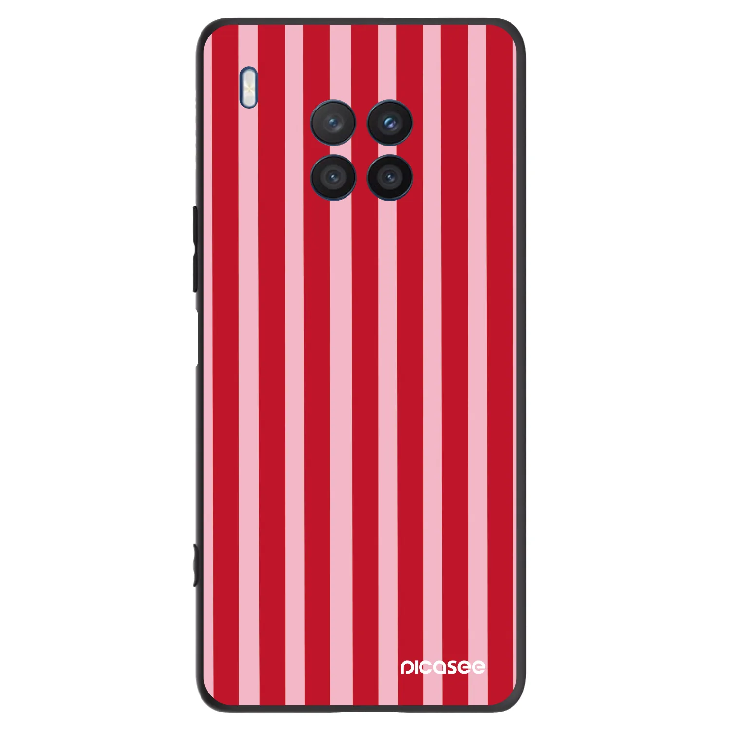 Picasee crna silikonska maskica za Honor 50 Lite - Lines red