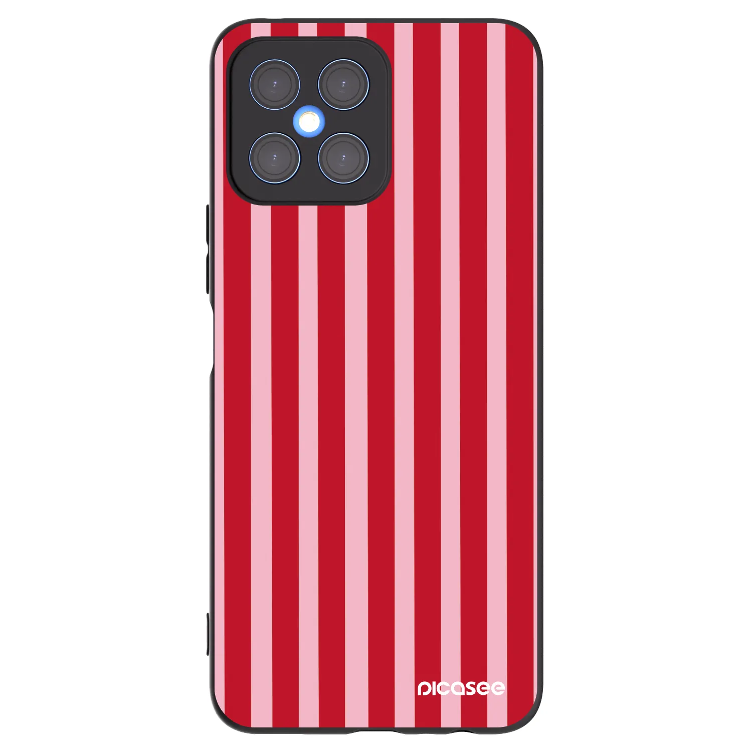 Picasee crna silikonska maskica za Honor X8 4G - Lines red