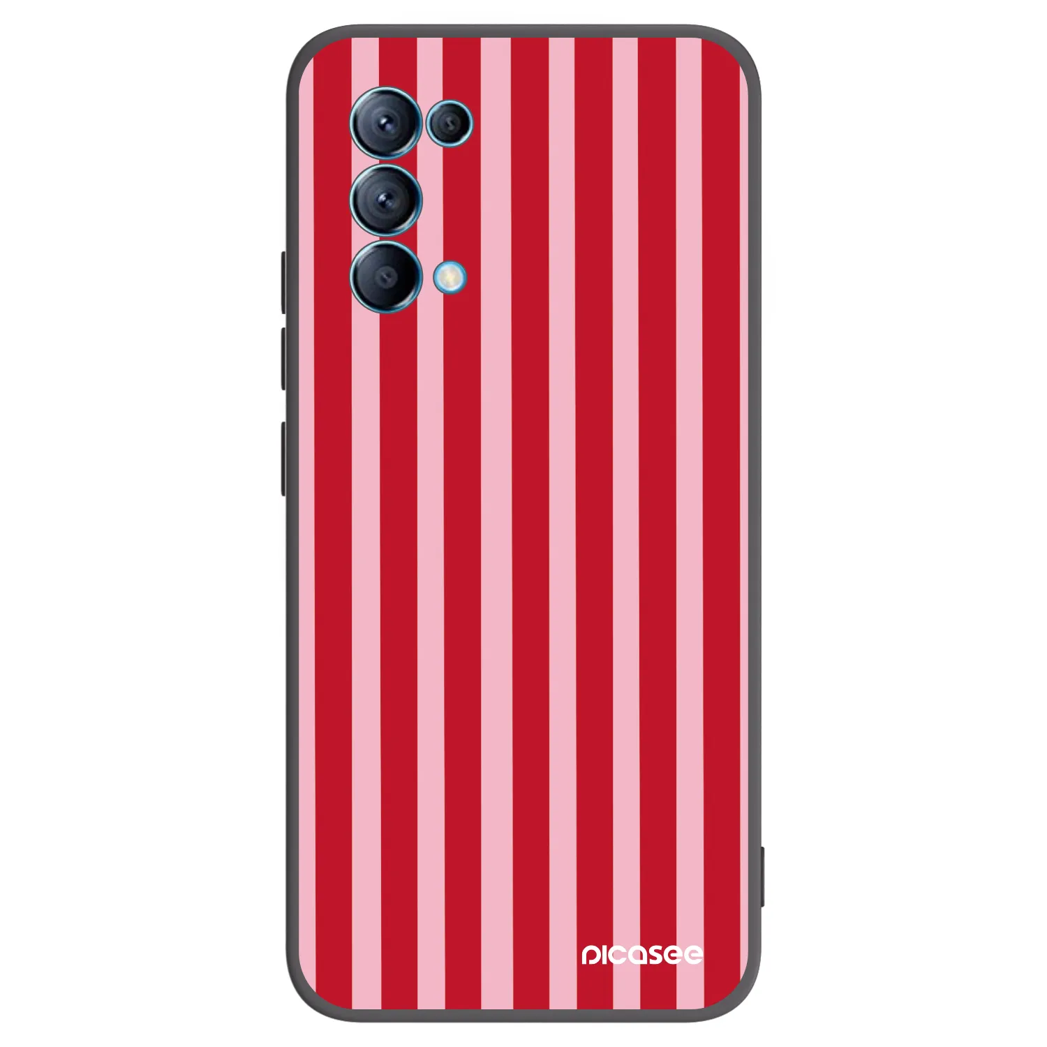 Picasee crna silikonska maskica za OPPO A16s - Lines red