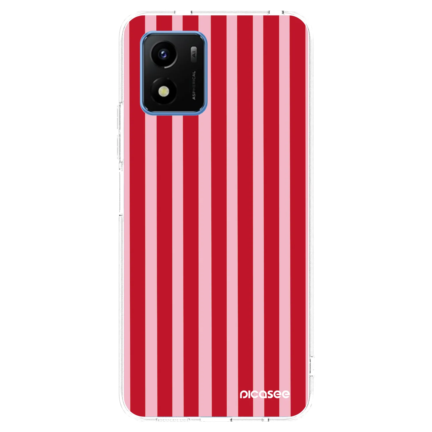 Picasee silikonska prozirna maskica za Vivo Y01 - Lines red
