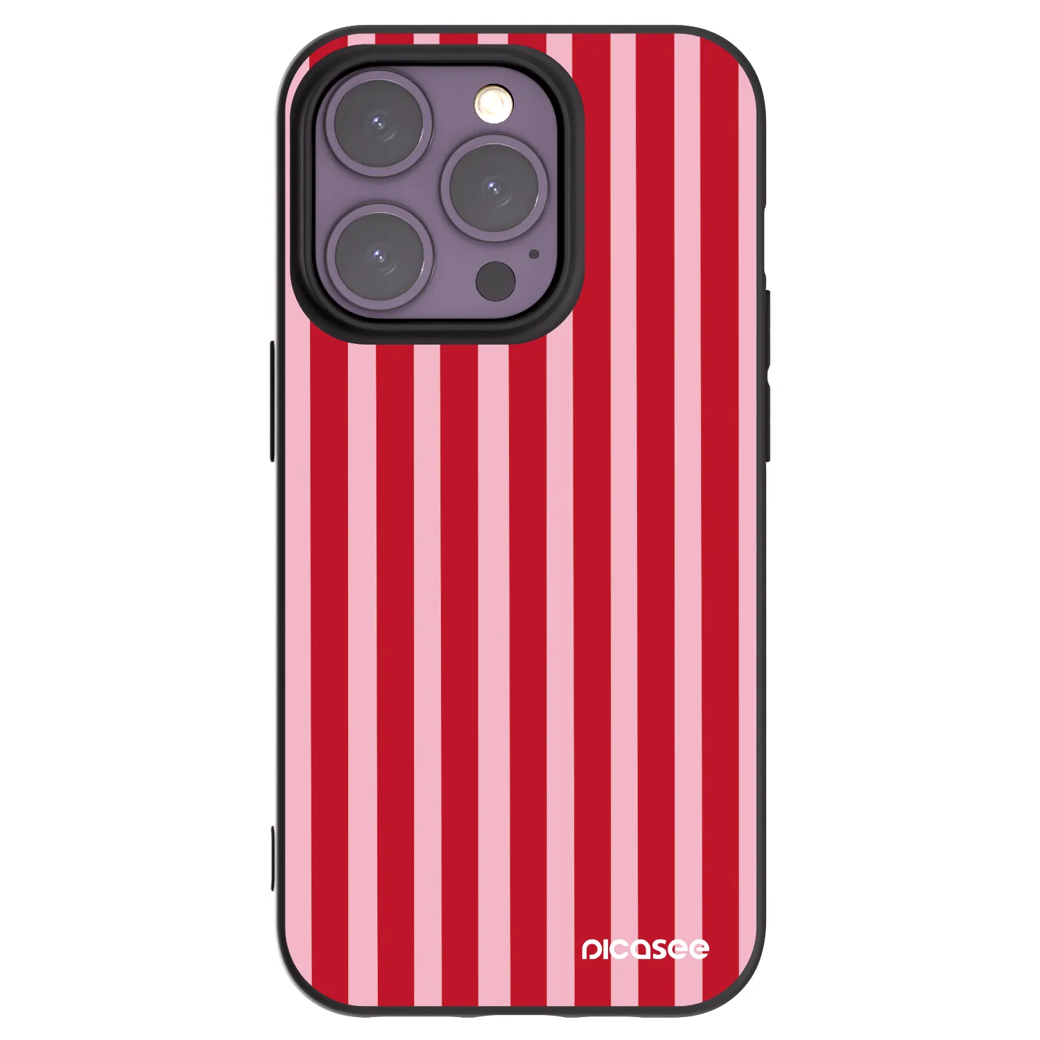 Picasee crna silikonska maskica za Apple iPhone 14 Pro - Lines red