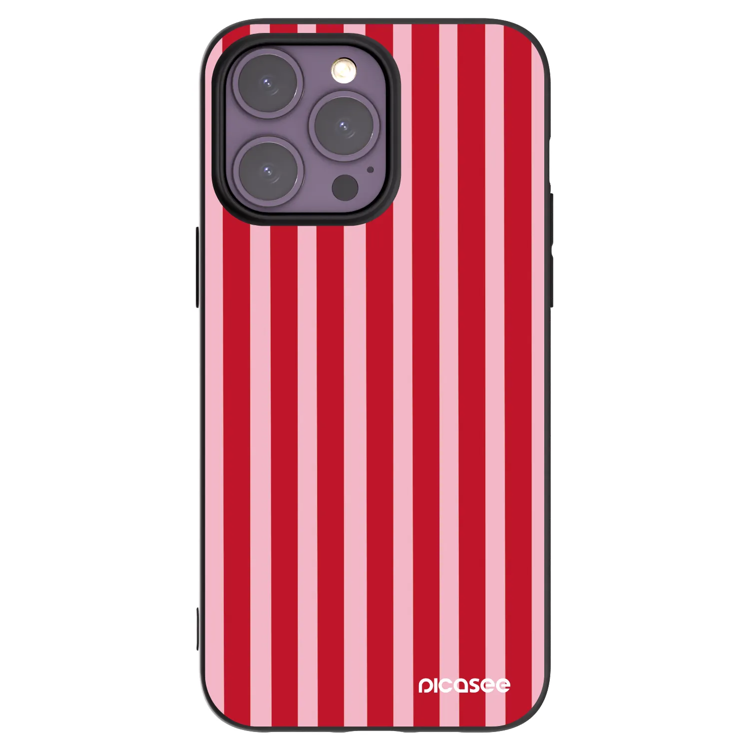 Picasee crna silikonska maskica za Apple iPhone 14 Pro Max - Lines red