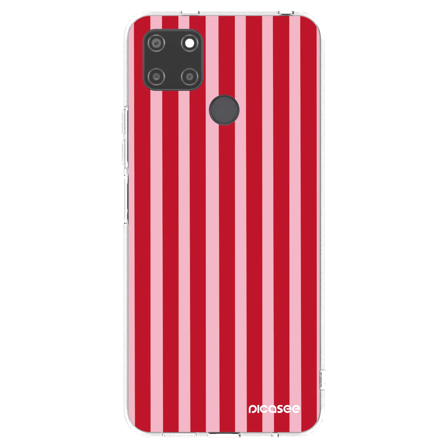 Picasee silikonska prozirna maskica za Realme C21Y - Lines red