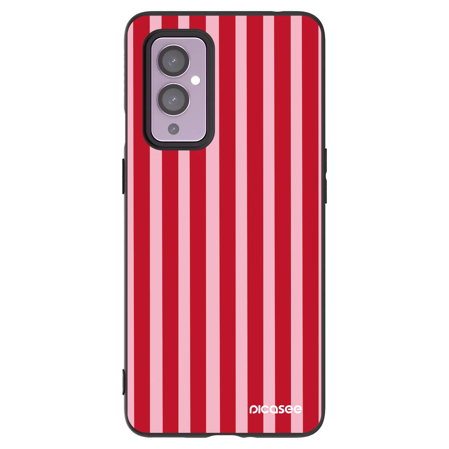Picasee crna silikonska maskica za OnePlus 9 - Lines red