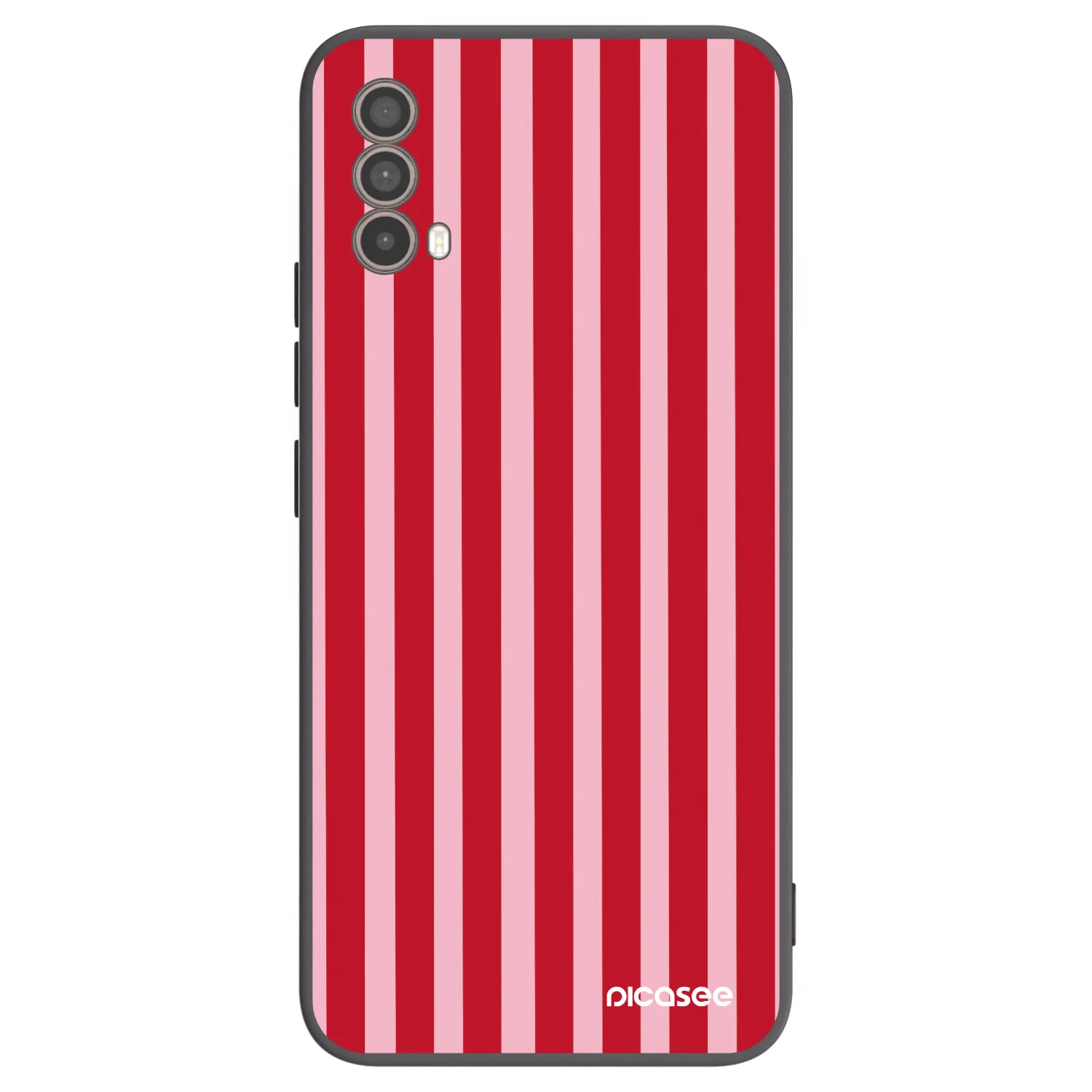 Picasee crna silikonska maskica za Motorola Moto E40 - Lines red